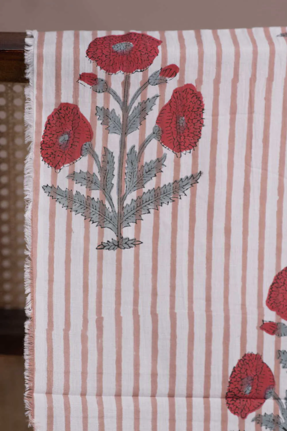 Tri Floral Butta Sanganeri Cotton Fabric