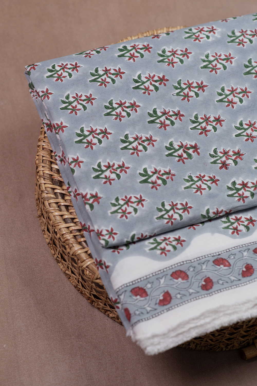 Elegant Butta Sanganeri Cotton Fabric