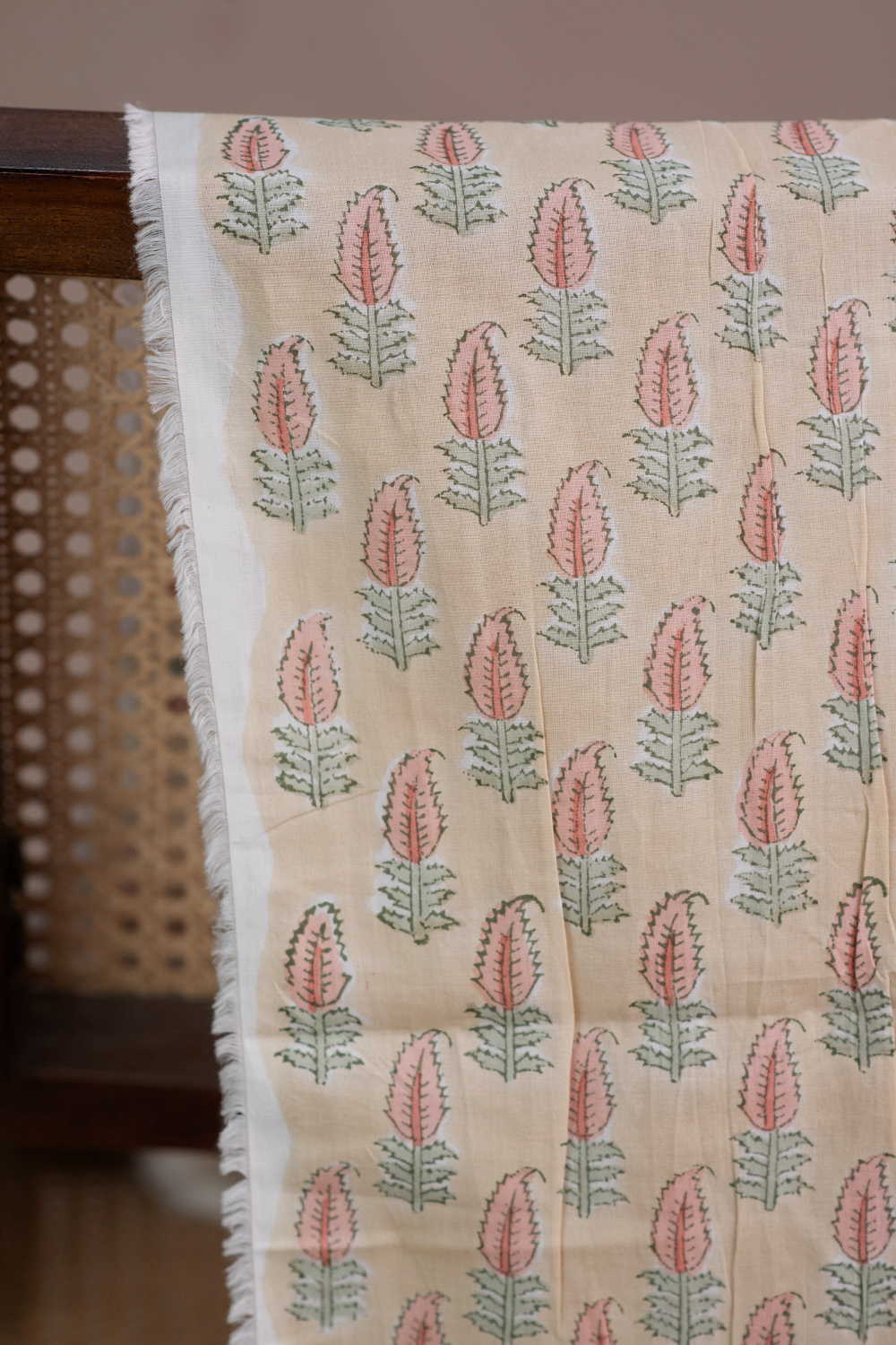 Grace Bloom Sanganeri Cotton Fabric - Image 2