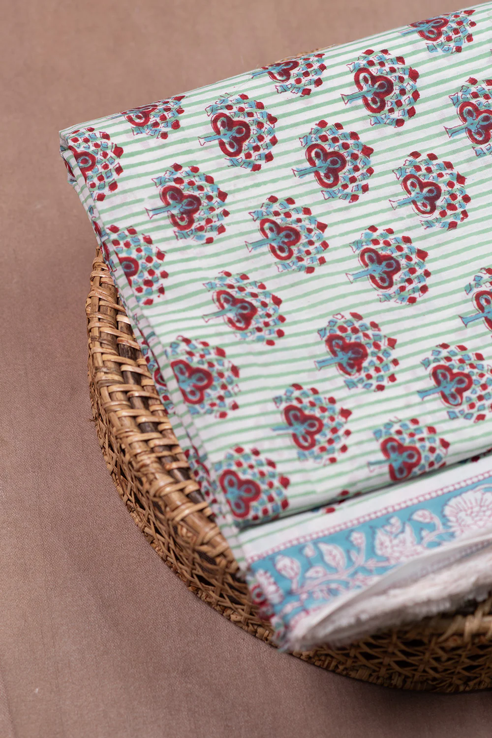 Meadow Tree Print Sanganeri Cotton Fabric