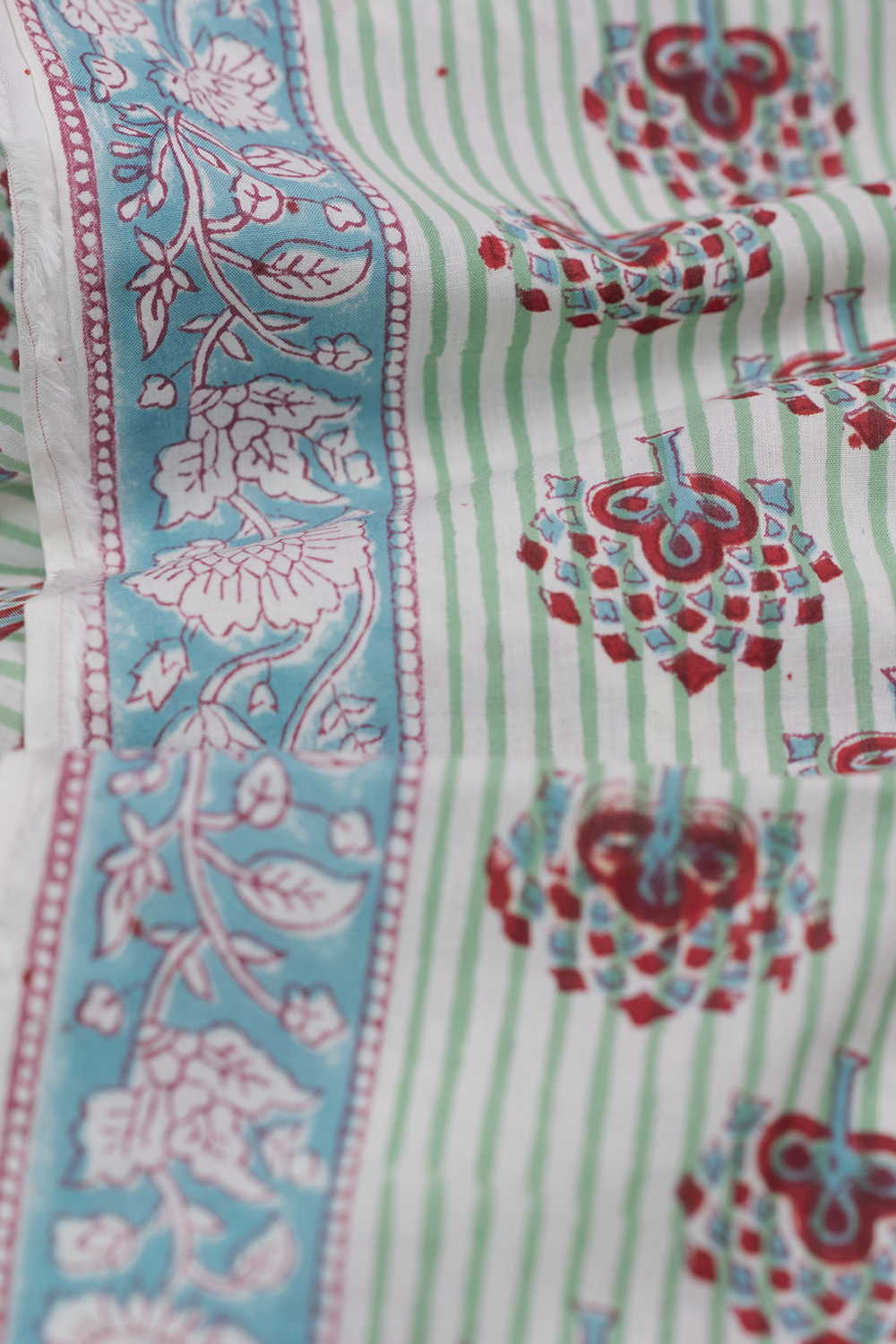 Meadow Tree Print Sanganeri Cotton Fabric - Image 3
