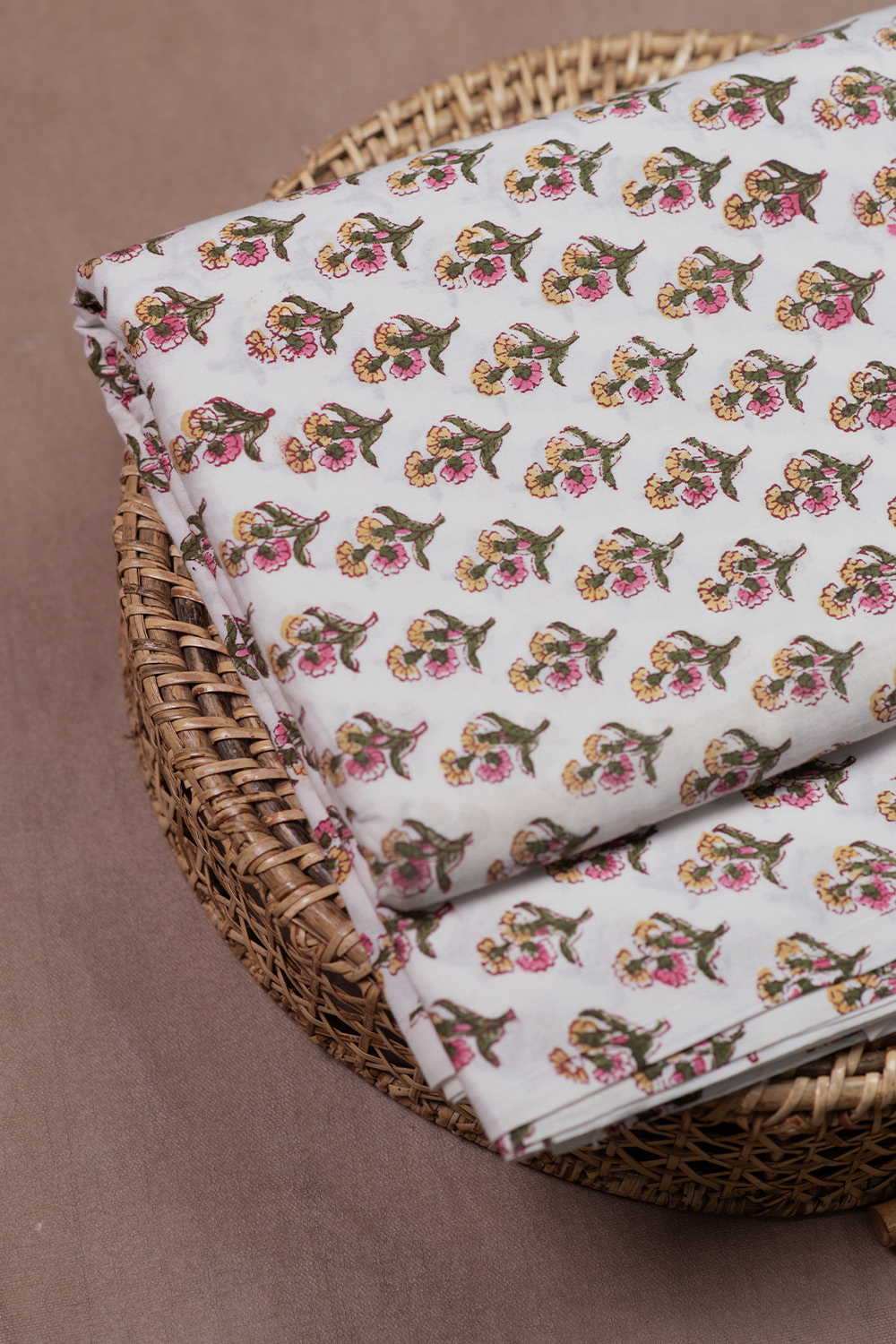 Blossom Bouquet Sanganeri Cotton Fabric