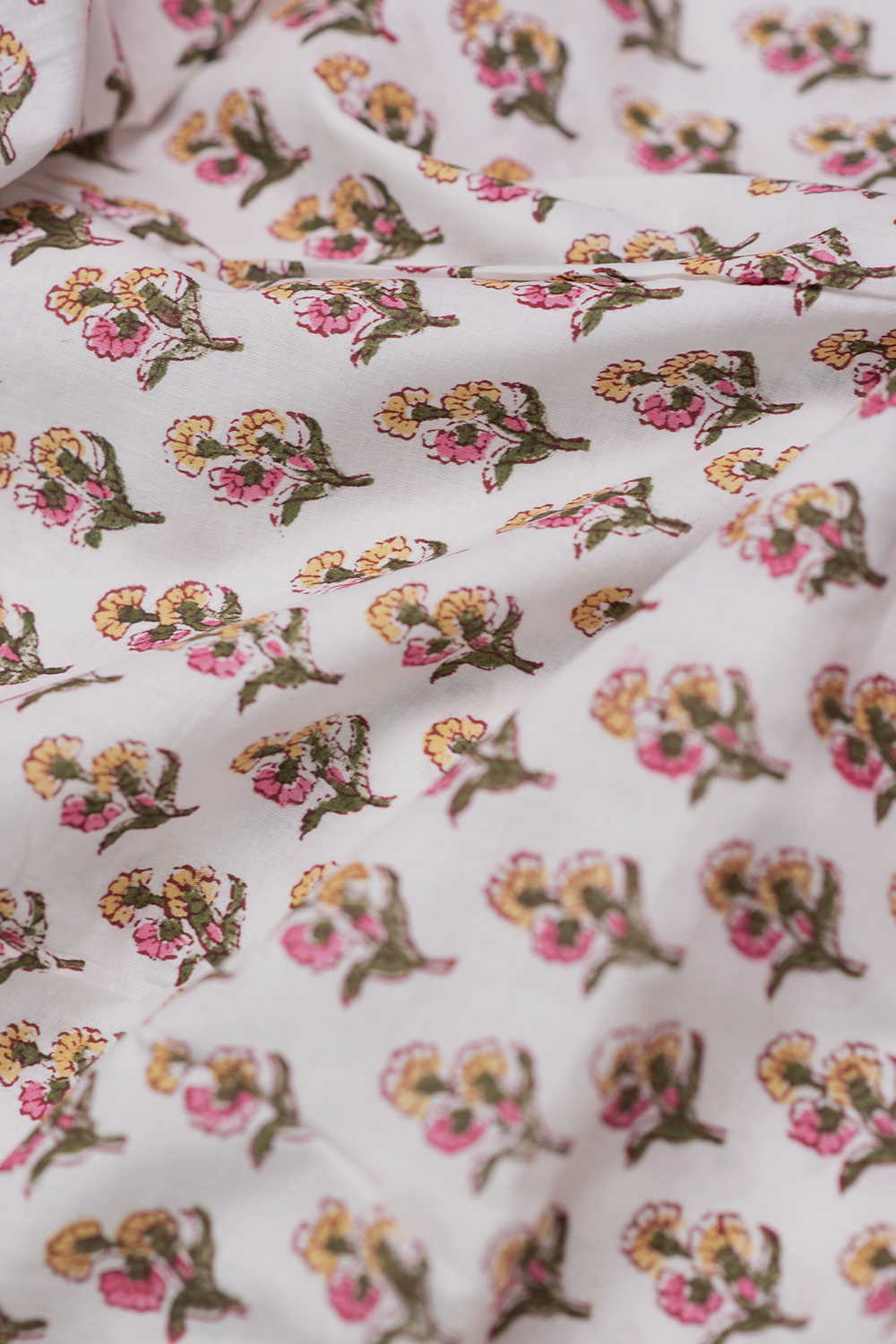 Blossom Bouquet Sanganeri Cotton Fabric - Image 3