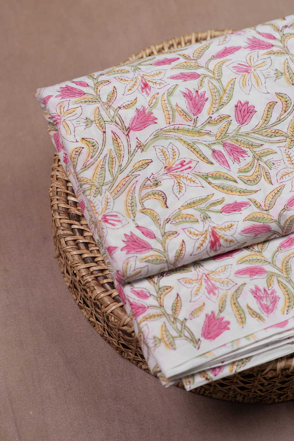 Garden Posy Sanganeri Cotton Fabric