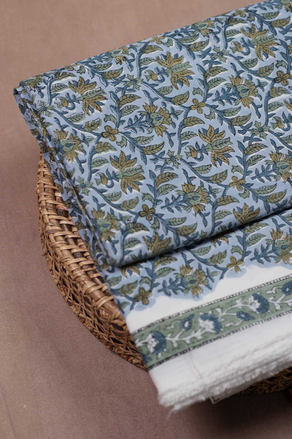 Intricate Floral Design Sanganeri Cotton Fabric