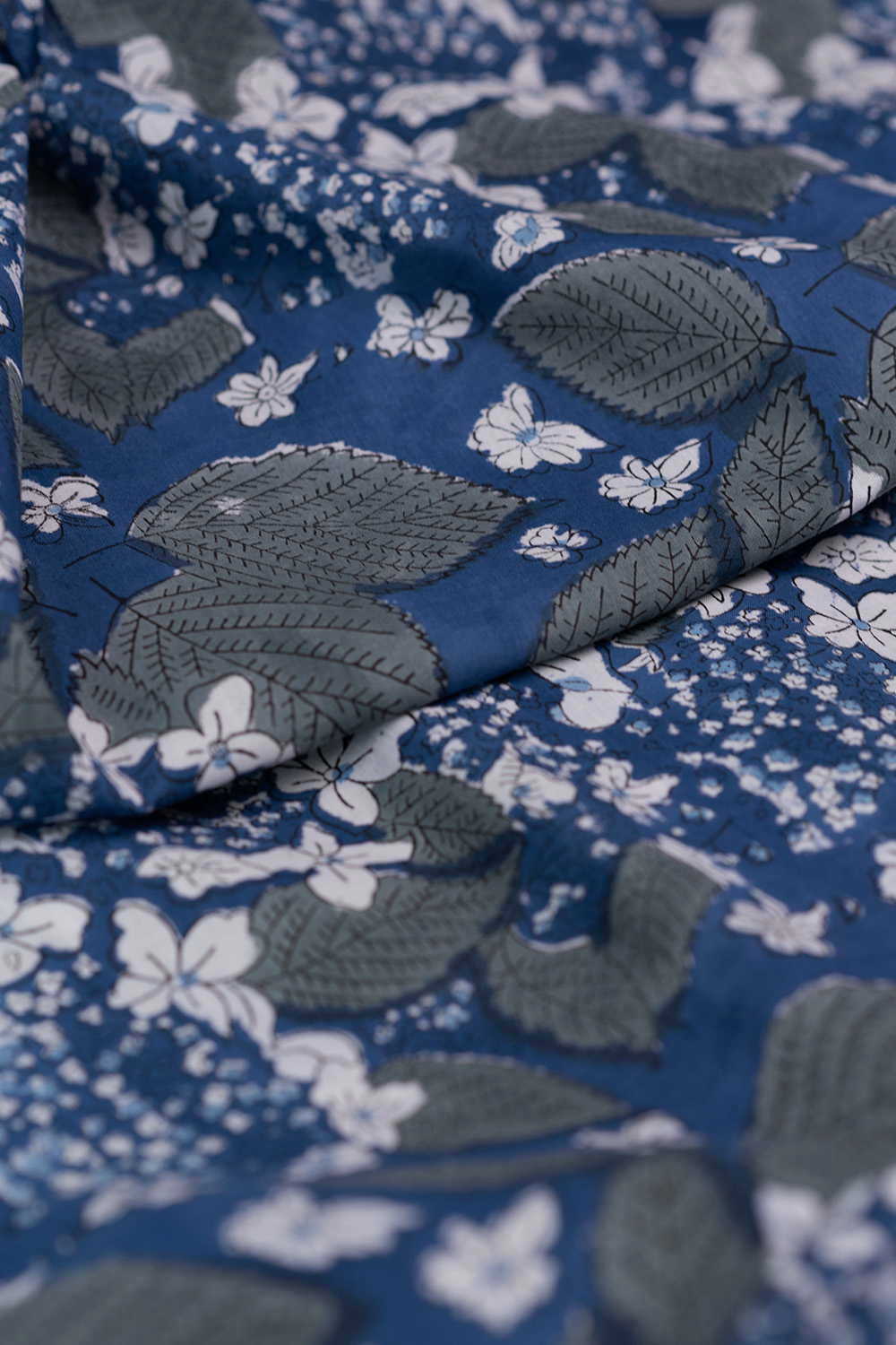 Sapphire Petal Sanganeri Cotton Fabric - Image 3