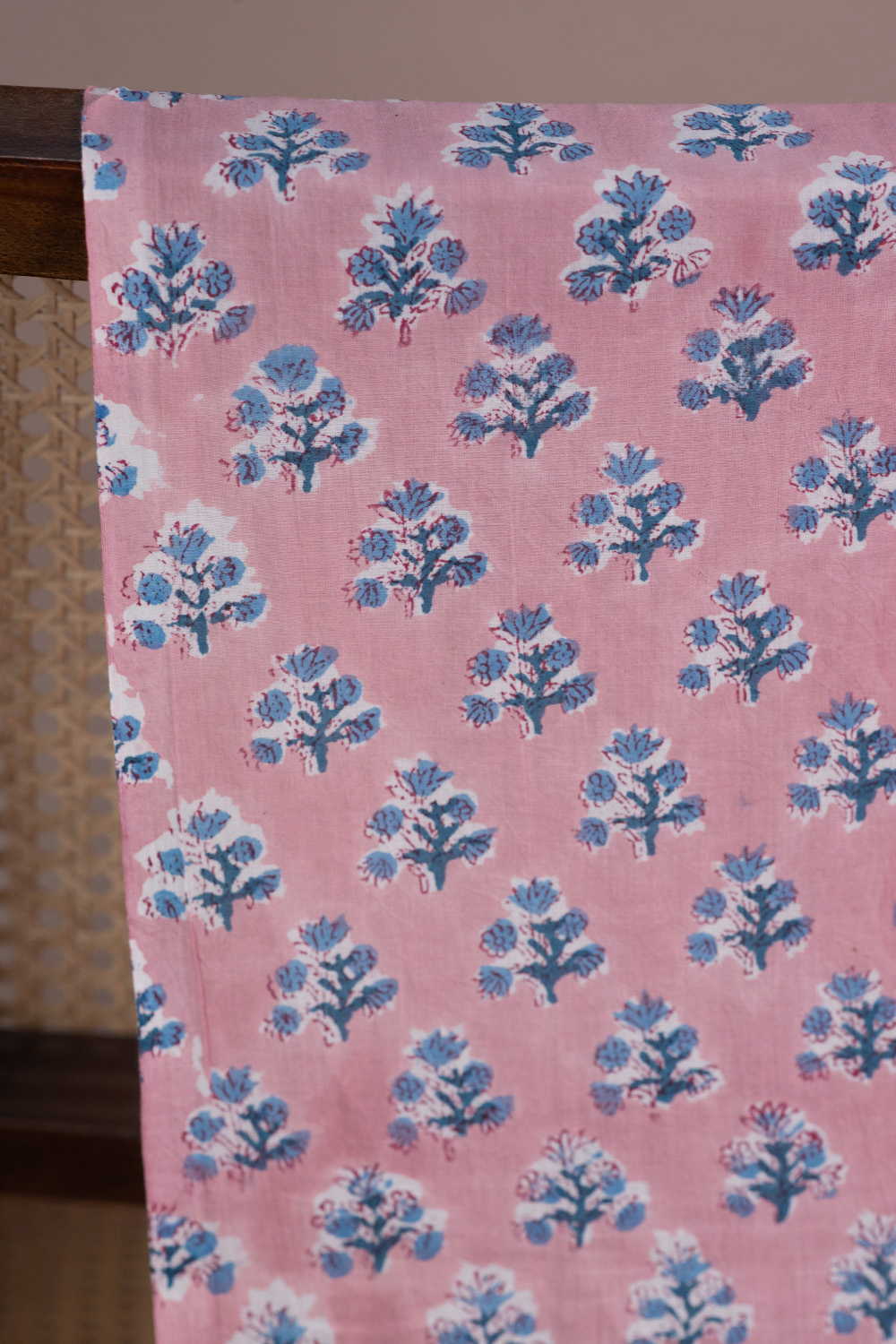 Soft Pink Sanganeri Cotton Fabric - Image 2