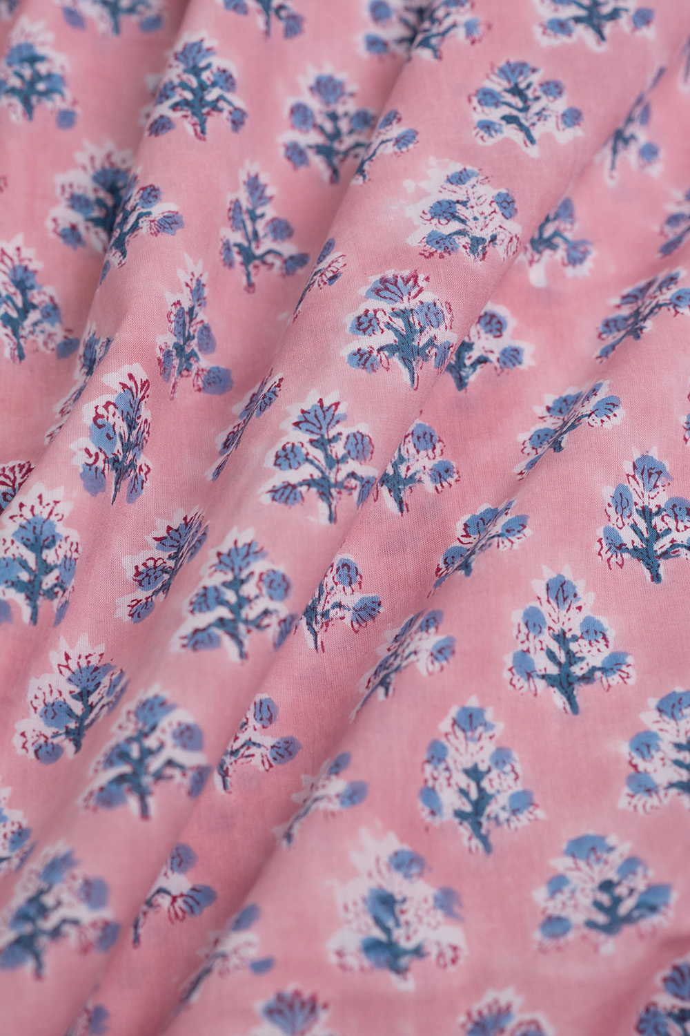 Soft Pink Sanganeri Cotton Fabric - Image 3