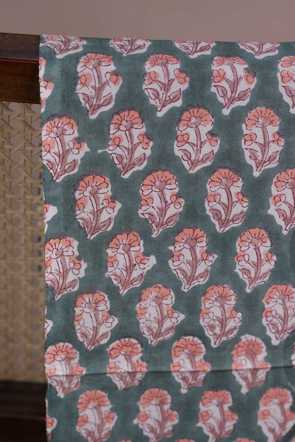 Floral Buttas Sanganeri Cotton Fabric - Image 2