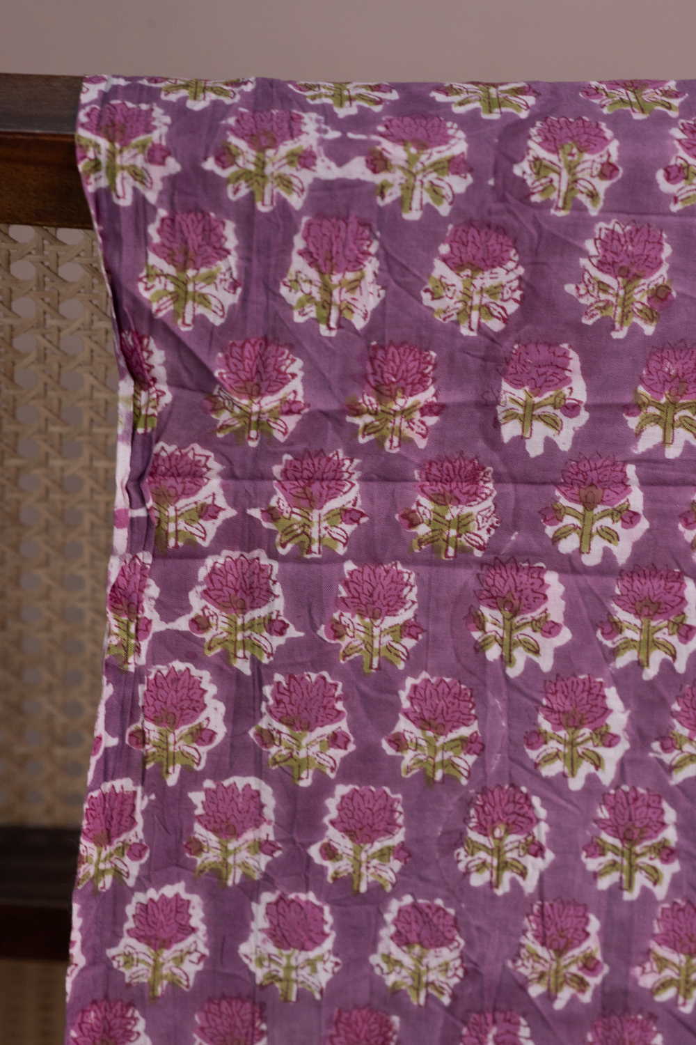 Purple - Buttas Sanganeri Cotton Fabric - Image 2