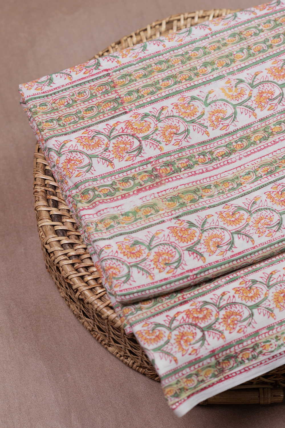 Blooming Pathways Sanganeri Cotton Fabric - Image 2