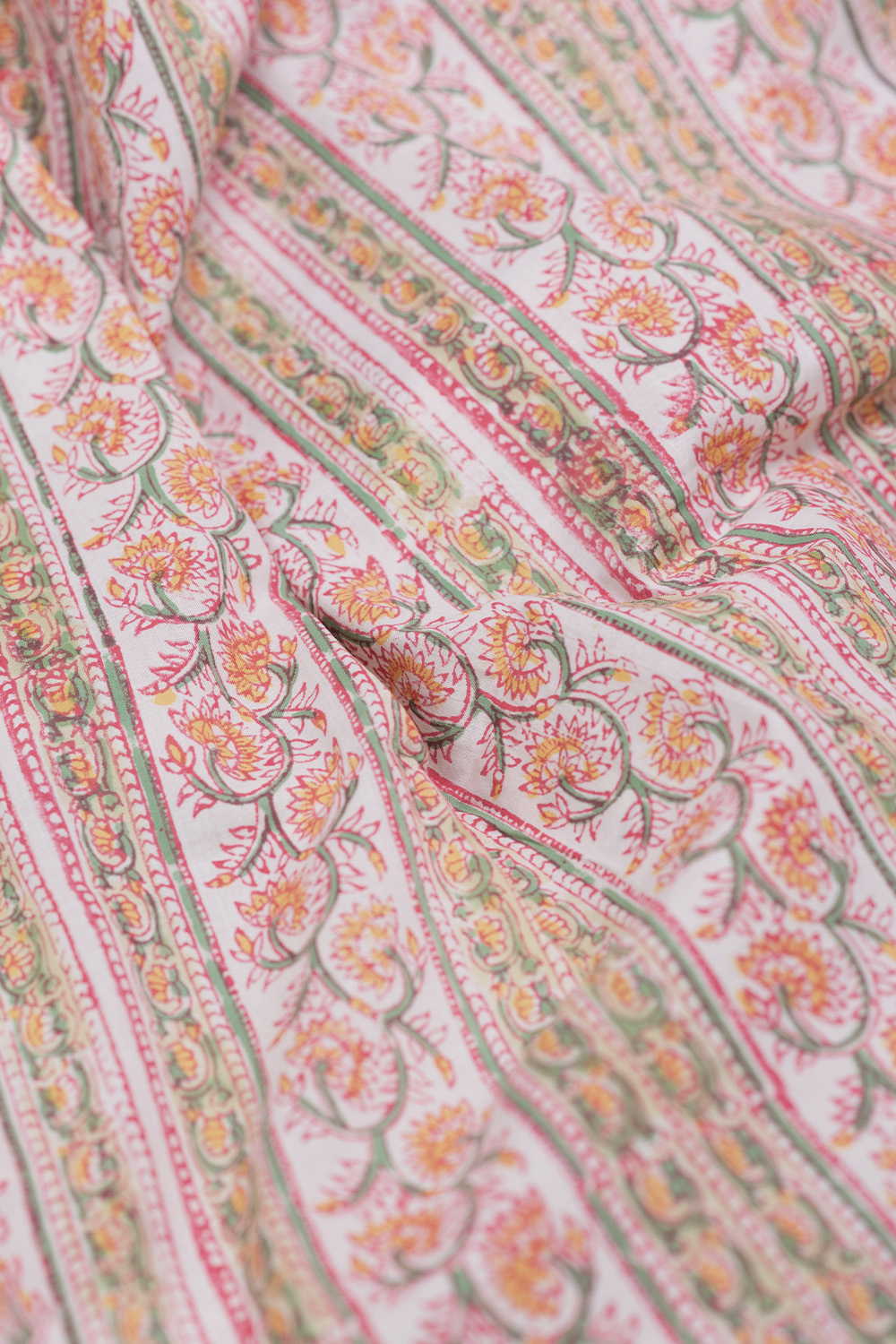 Blooming Pathways Sanganeri Cotton Fabric - Image 3
