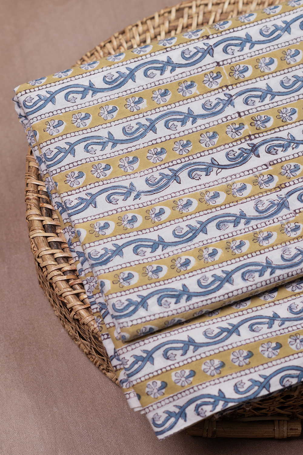 Floral Rhythm Sanganeri Cotton Fabric - Image 2