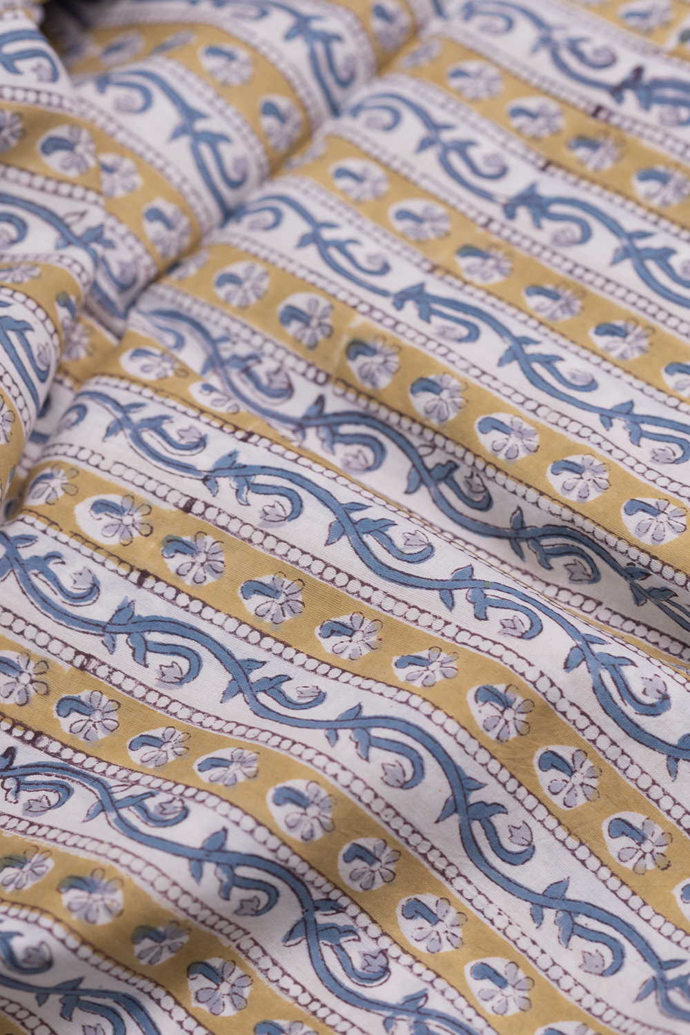 Floral Rhythm Sanganeri Cotton Fabric - Image 3