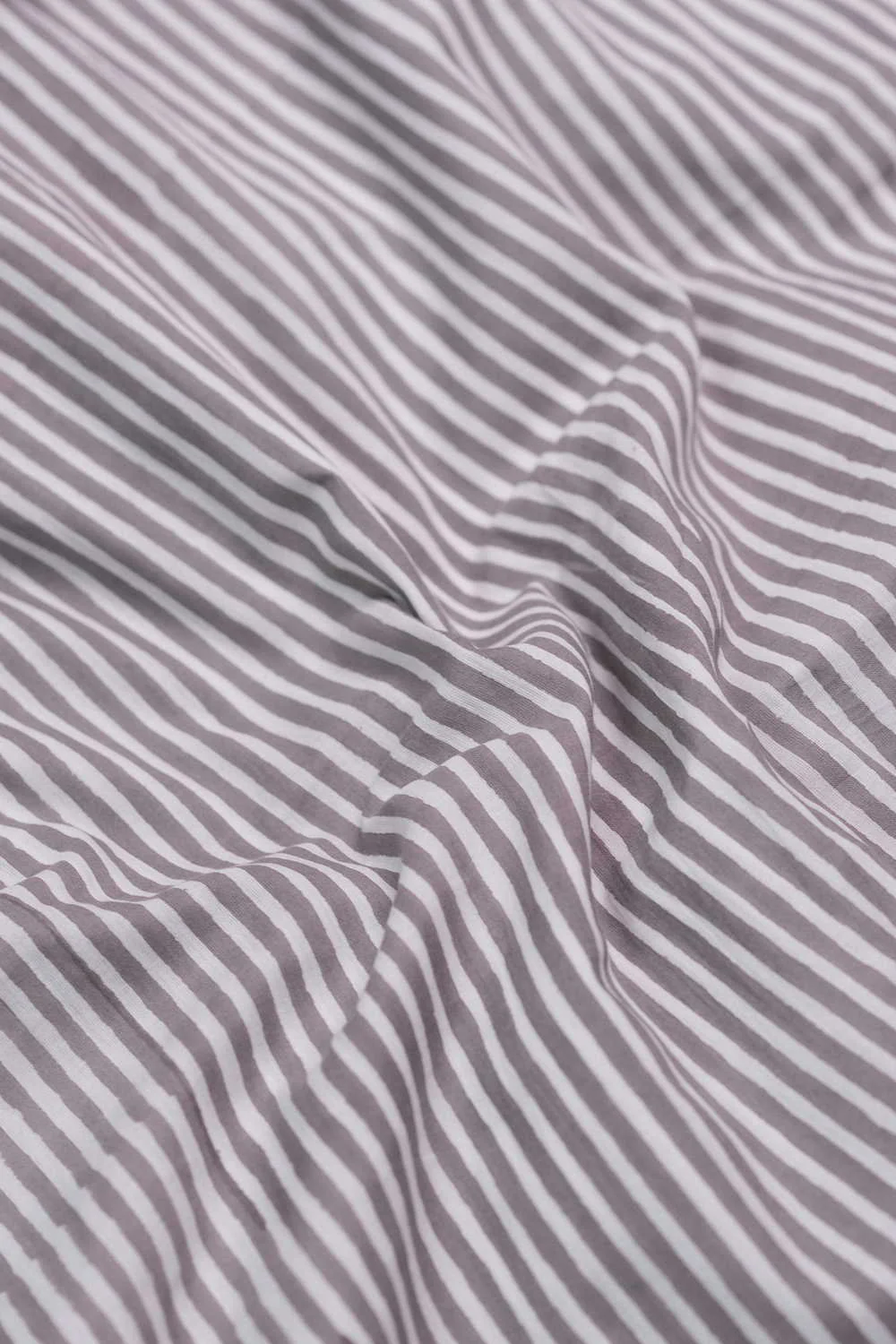 Grey Stripe Sanganeri Cotton Fabric - Image 3