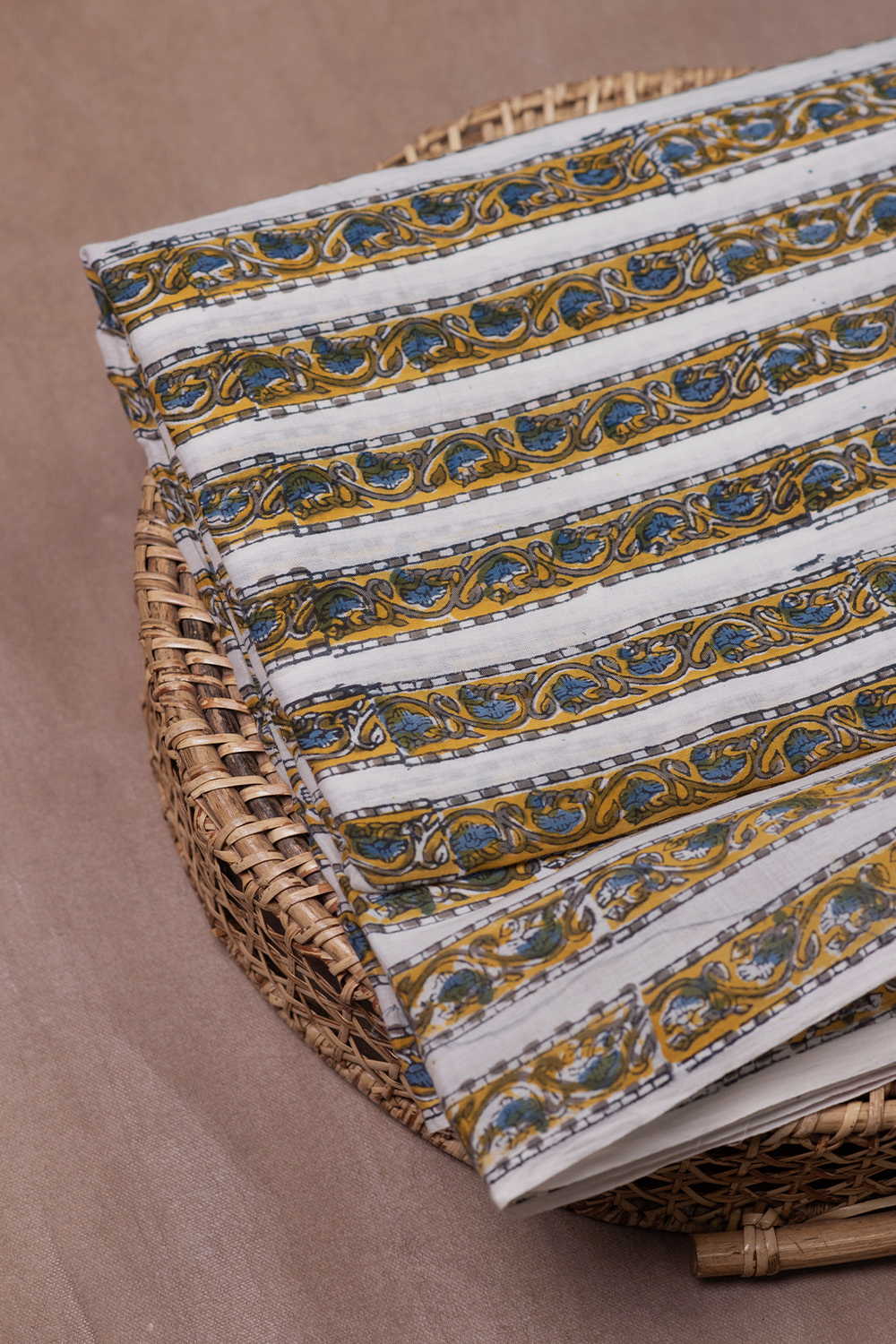 Flowing Bloom Sanganeri Mul Cotton Fabric - Image 2