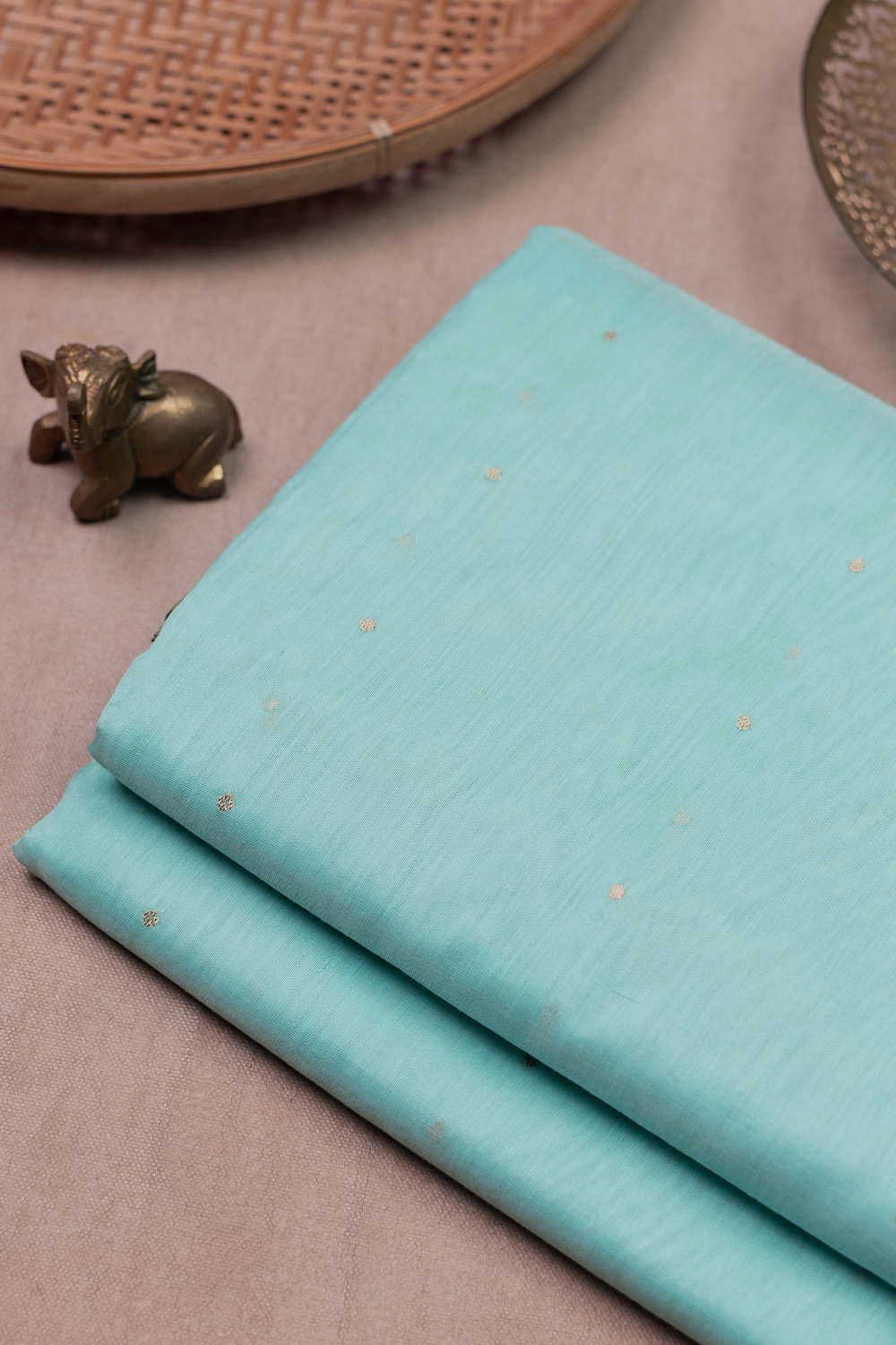 Sky Blue Chanderi Silk Cotton Fabric - 1.7m