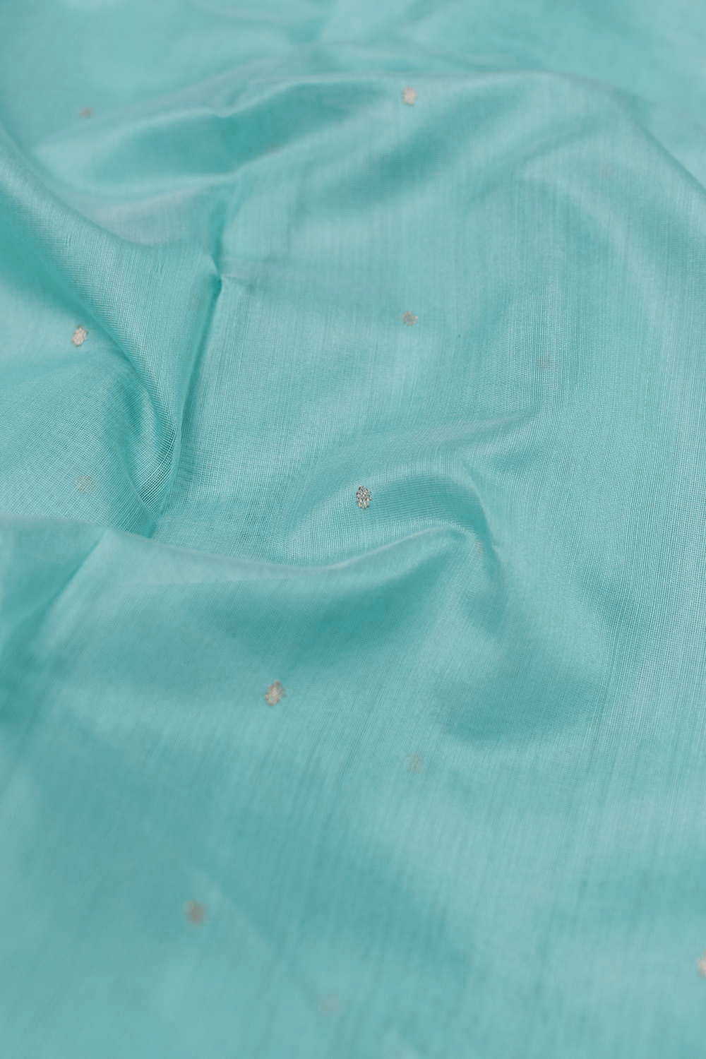 Sky Blue Chanderi Silk Cotton Fabric - 1.7m - Image 3