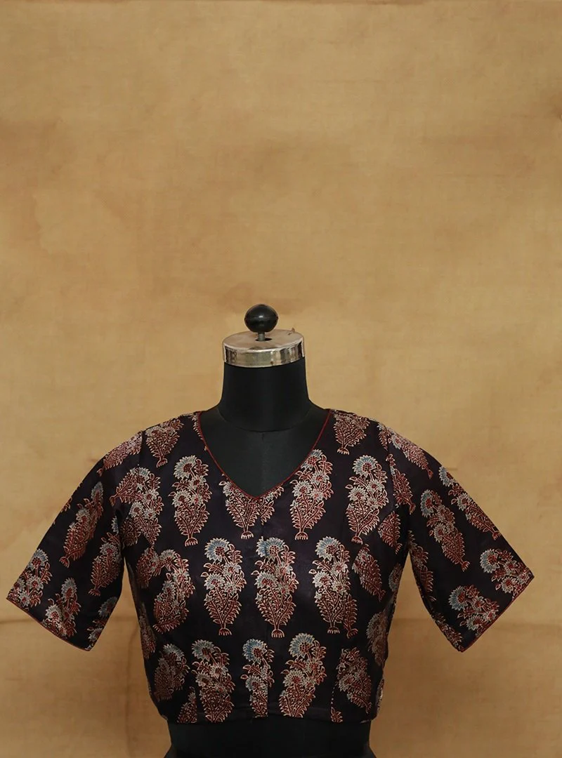 Ajrak Gajji Silk Stitched Blouse - 36, 38, 40 & 42 Size