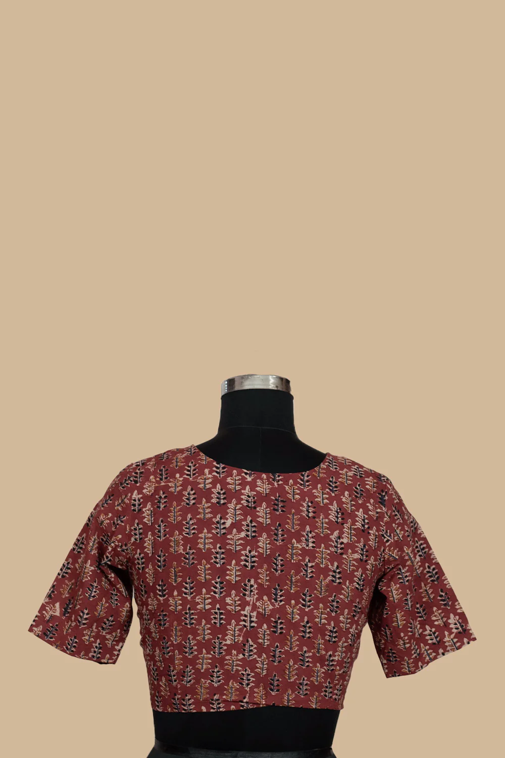 Maroon Printed kalamkari Stitched Blouse - 34,36,38,40,42 - Image 5