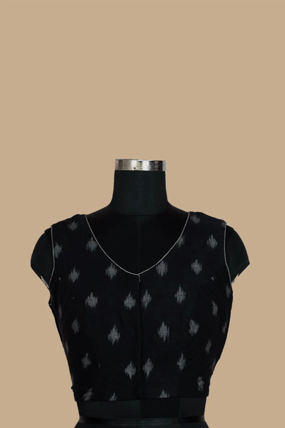Ikat Kalamkari Sleeveless Stitched Blouse - 32,34,36,38,40,42,44 - Image 4