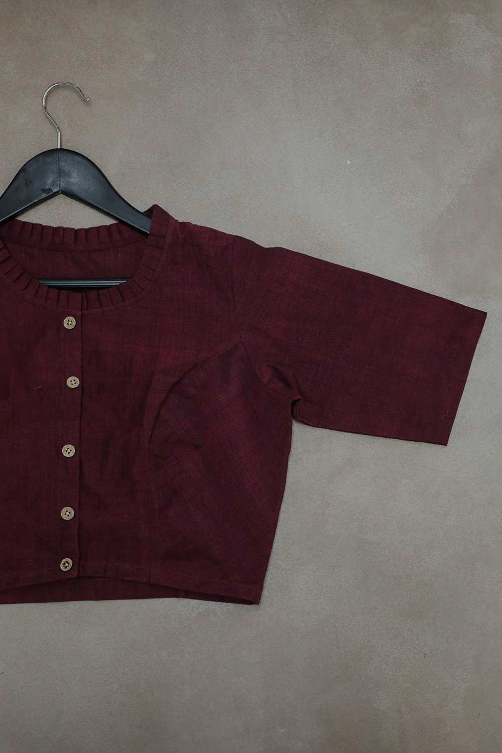 Dual Shaded Maroon Mangalagiri Blouse 38