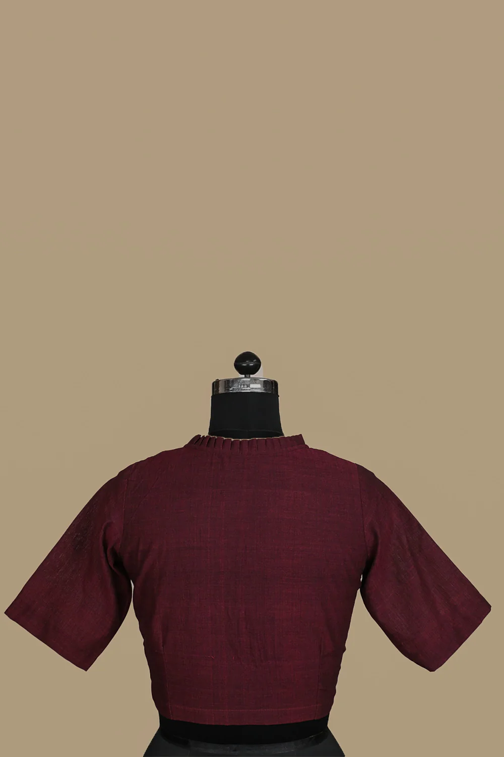 Dual Shaded Maroon Mangalagiri Blouse 38 - Image 3