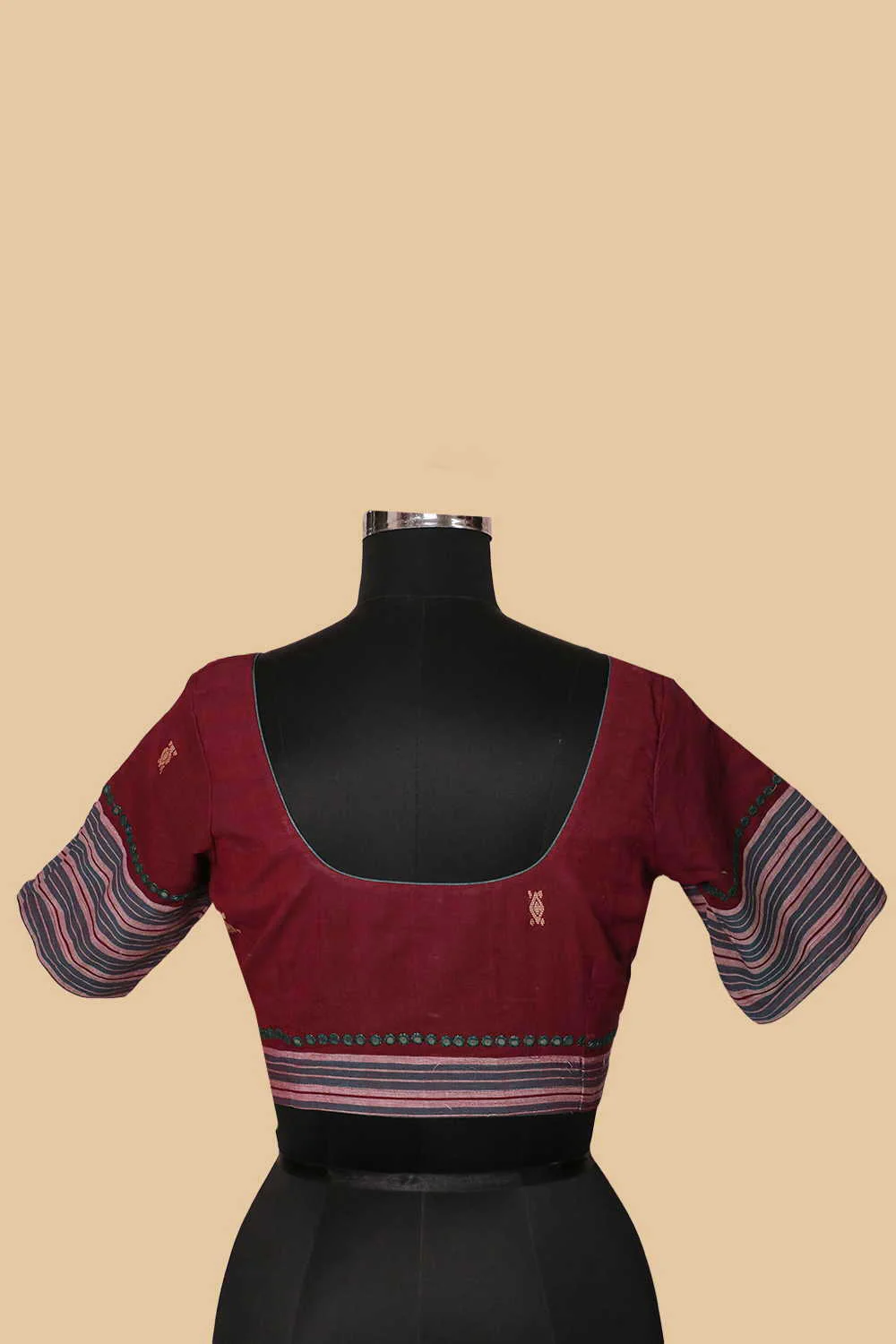 Deep Maroon with Mirror Work Stitched Blouse 34,36,38,40,42 - Image 3