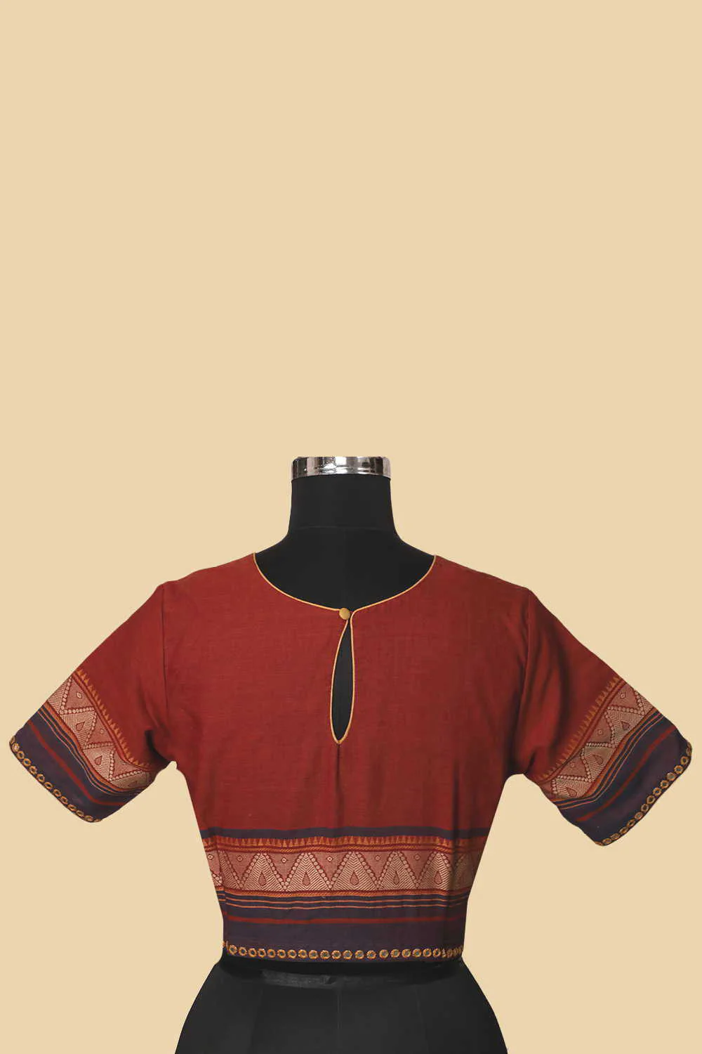 Rust Brown Mirror Work Stitched Blouse 36,38, 40, 42 - Image 3