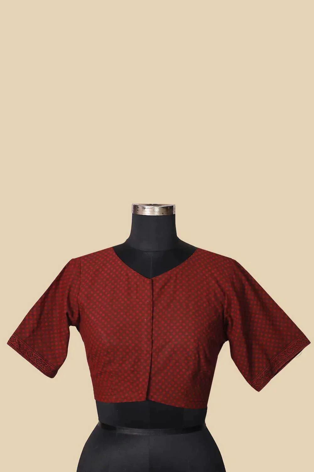 Boat Neck with Maroon Bagh Stitched Blouse 32,34,36,38,40,42 - Image 3