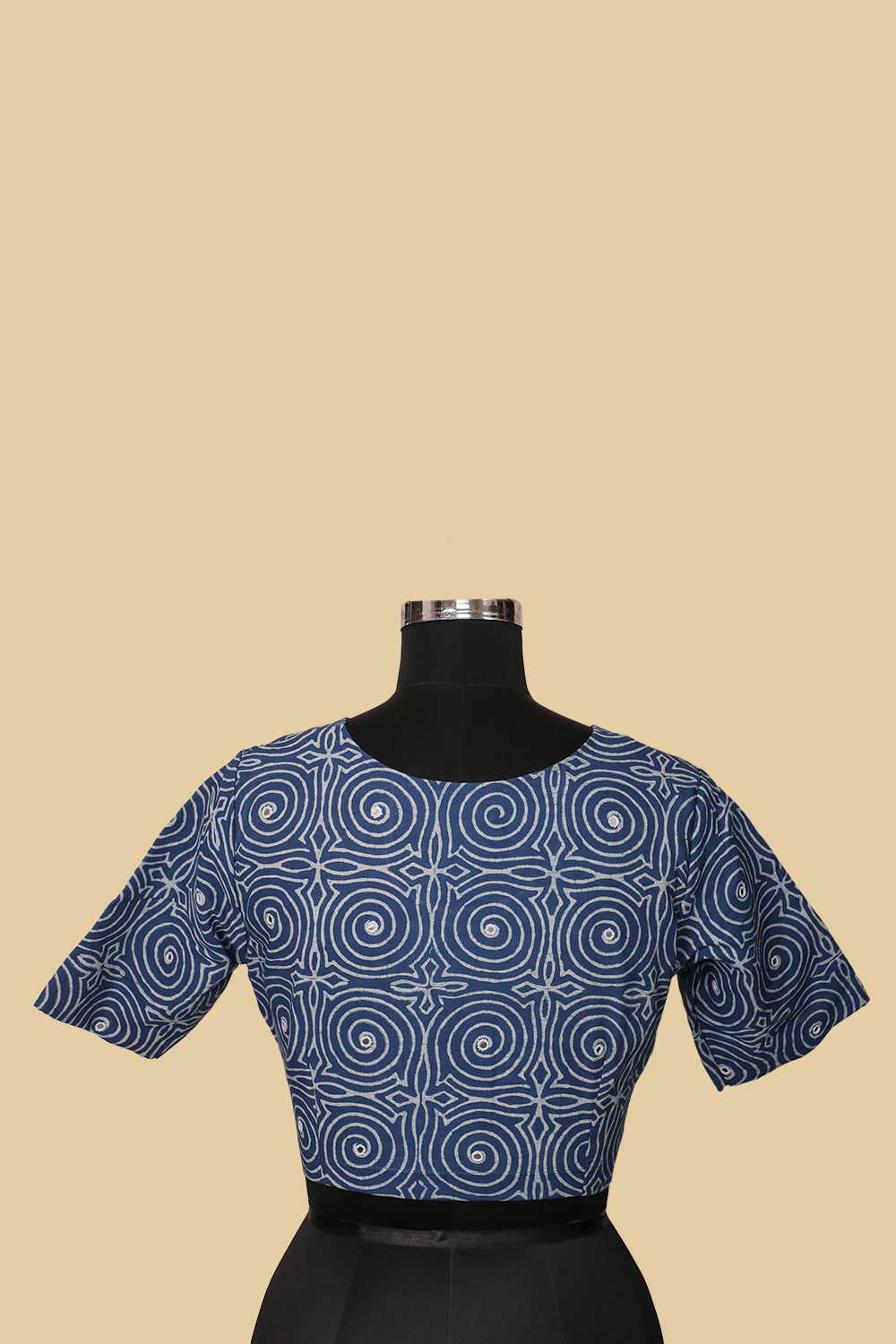 Indigo Mirror Work Stitched Blouse 32,34,36,38,40,42 - Image 4