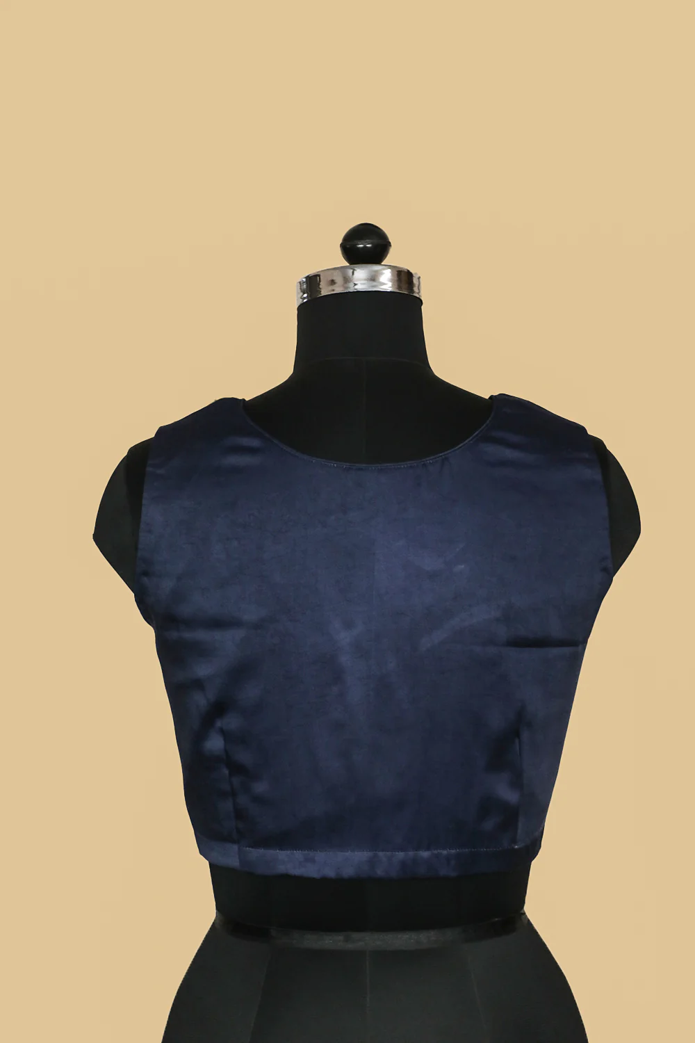 Dark Blue Modal Silk Stitched Blouse - 32,34,36,38,40,42,44,46 - Image 2