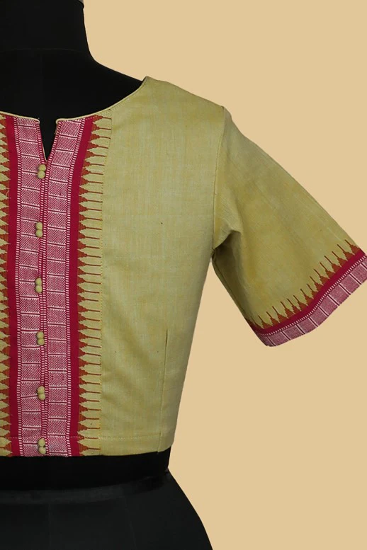 Beige Handspun Stitched Blouse - 32,34,36,38,40 - Image 3