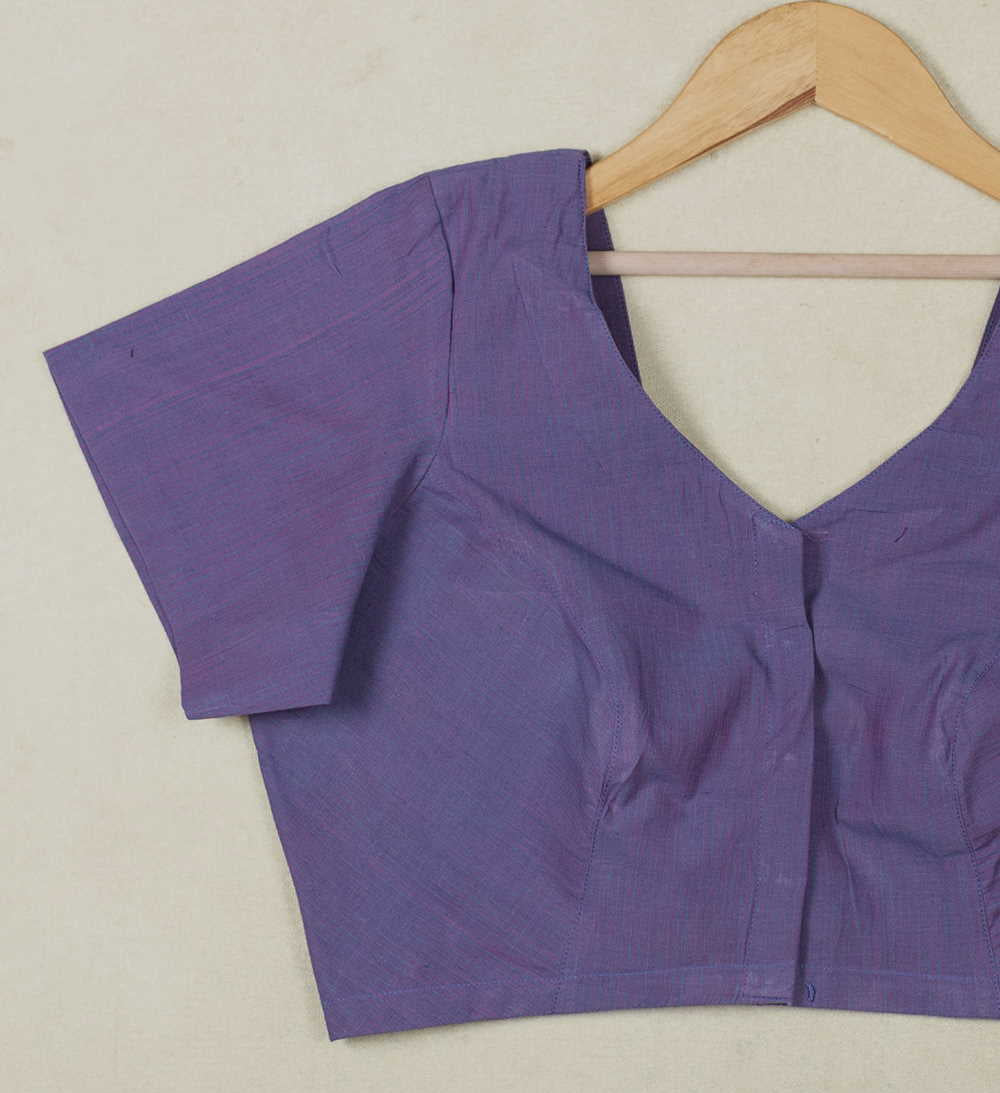 Purple Mangalagiri Cotton Stitched Blouse -38,40,42