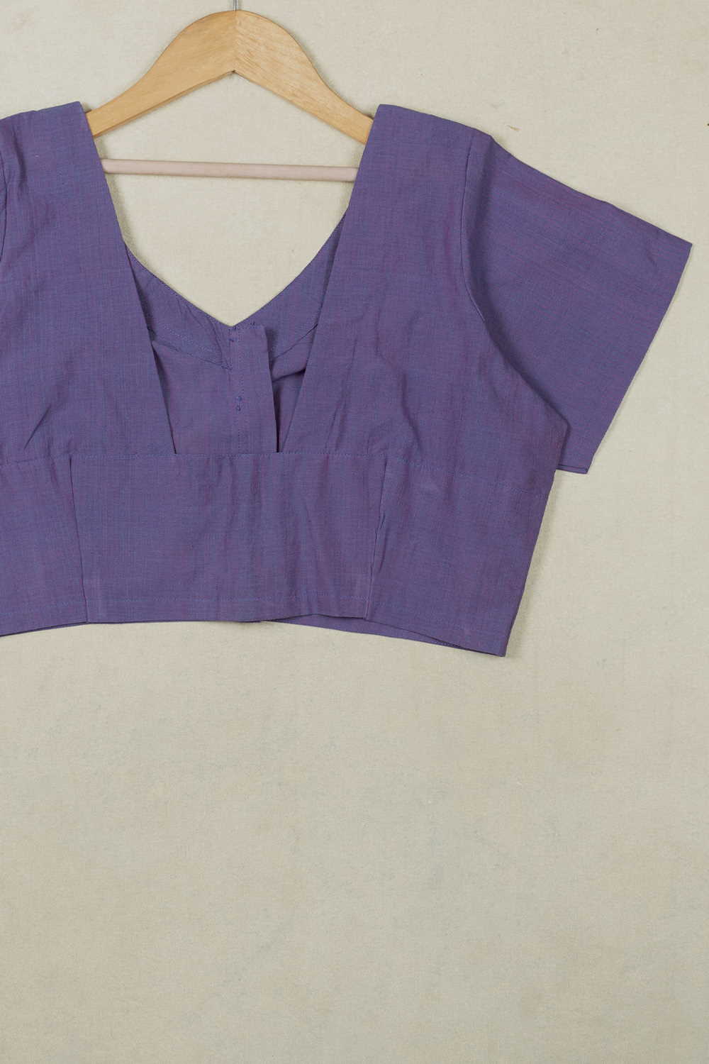 Purple Mangalagiri Cotton Stitched Blouse -38,40,42 - Image 2