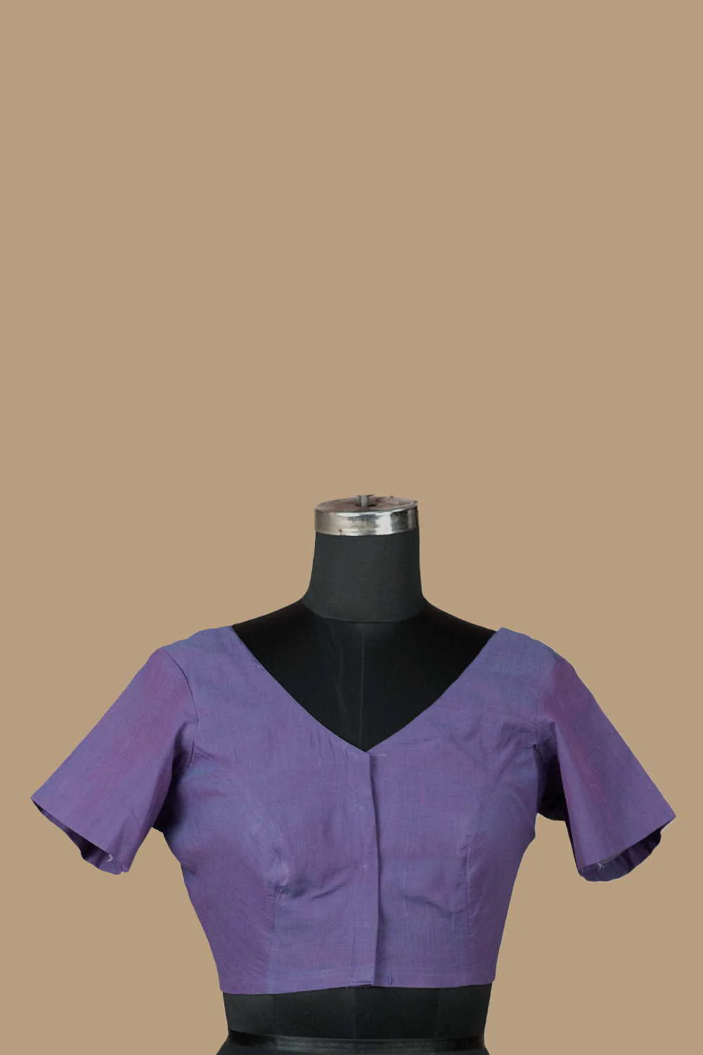 Purple Mangalagiri Cotton Stitched Blouse -38,40,42 - Image 4