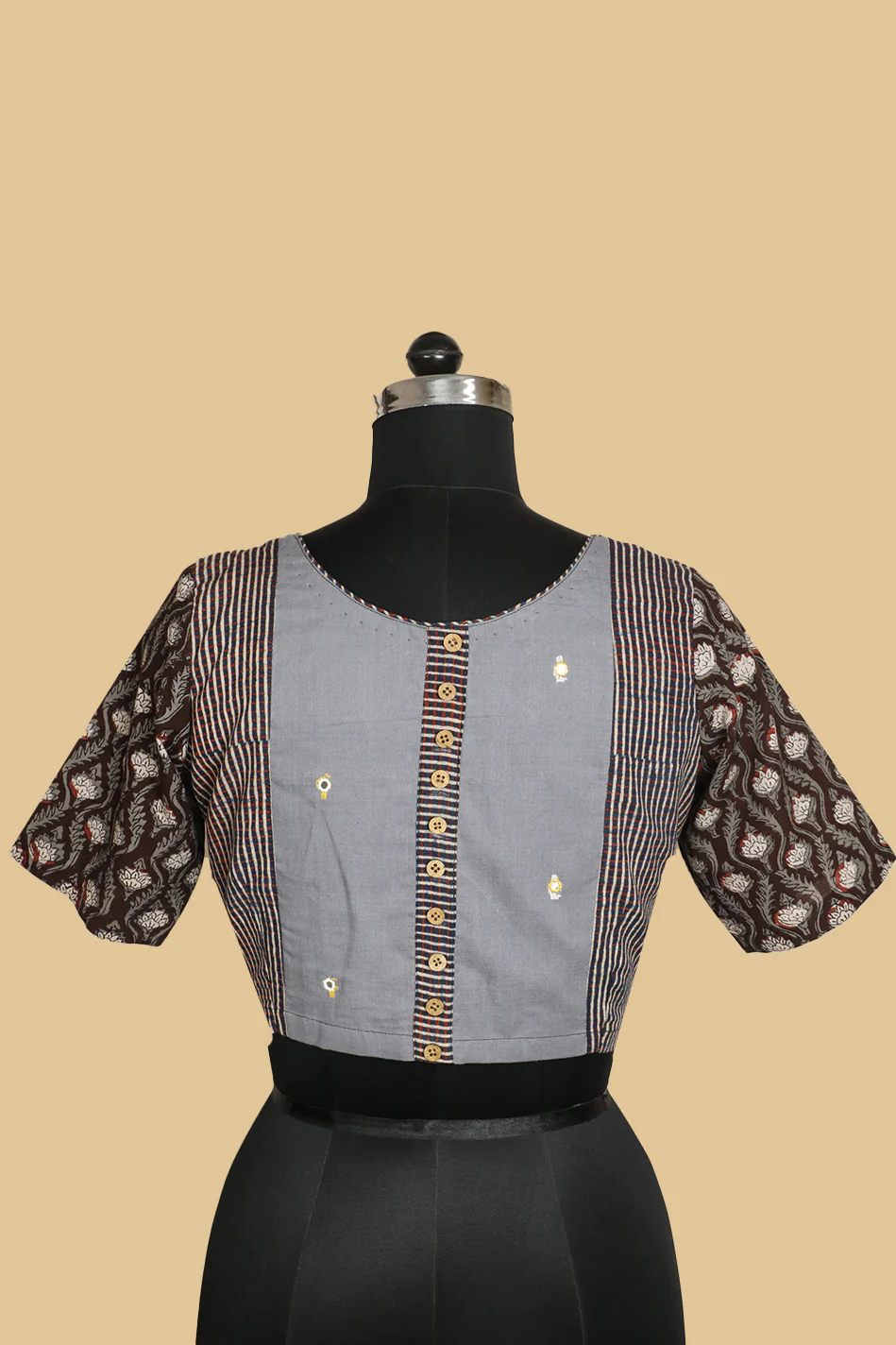Block Printed Stitched Blouse - 32,34,36,38,40,42 - Image 3