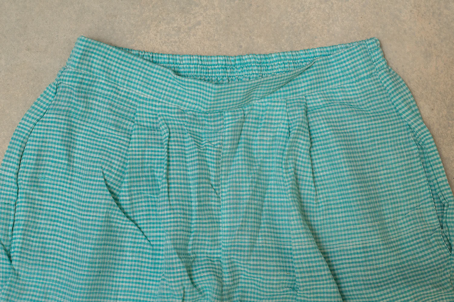 Micro-Checked Green Handwoven Stitched Pant - Image 2