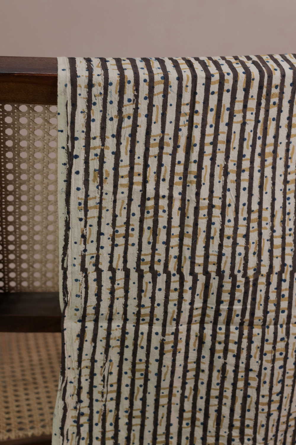 Stripe Pattern Ajrak Cotton Fabric -  0.55m - Image 2