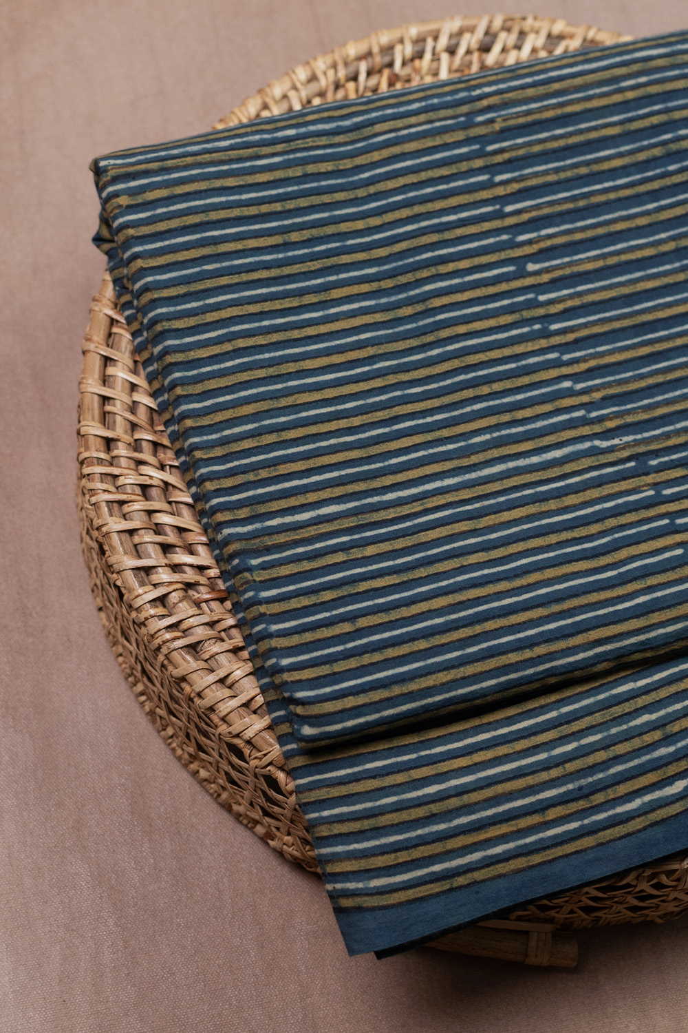Stripe Pattern Ajrak Cotton Fabric - 1.6m - Image 3
