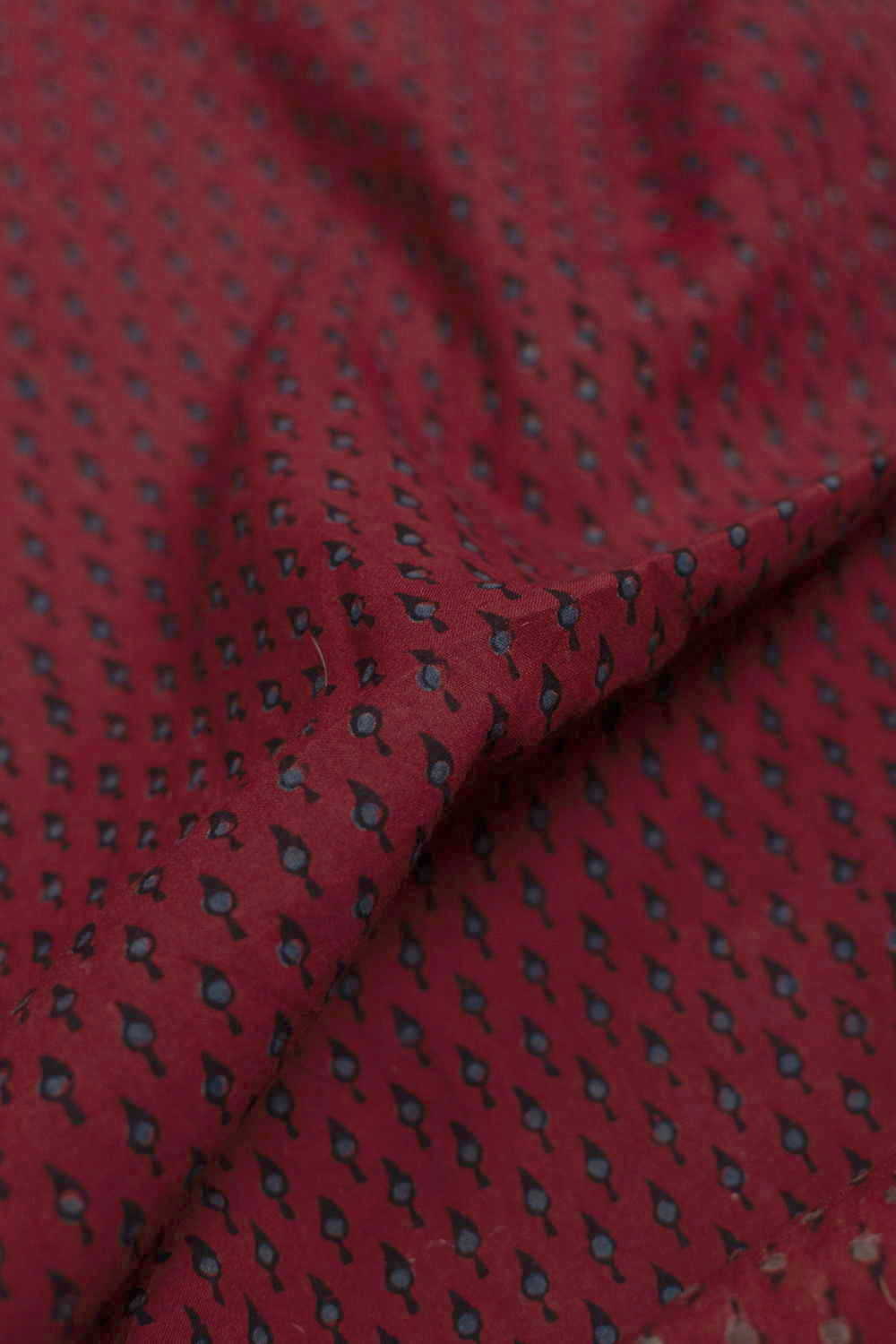 Tiny Motifs - Maroon Ajrak Cotton Fabric-0.5 m - Image 2