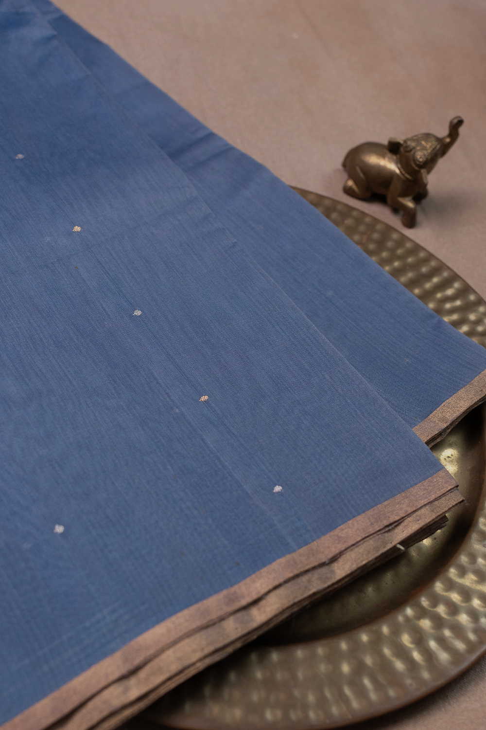 Tiny Zari Butti Chanderi Silk Cotton Fabric - 0.5m - Image 3