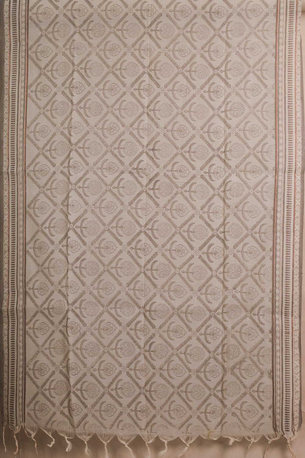 Darker Grey - Handspun Cotton Top & Blok Printed Dupatta - Image 3