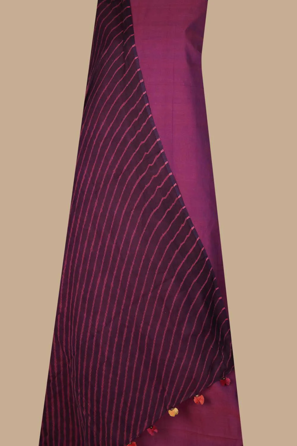 Dual Shaded Pink Mangalagiri Top & Leheriya Dupatta - Image 2