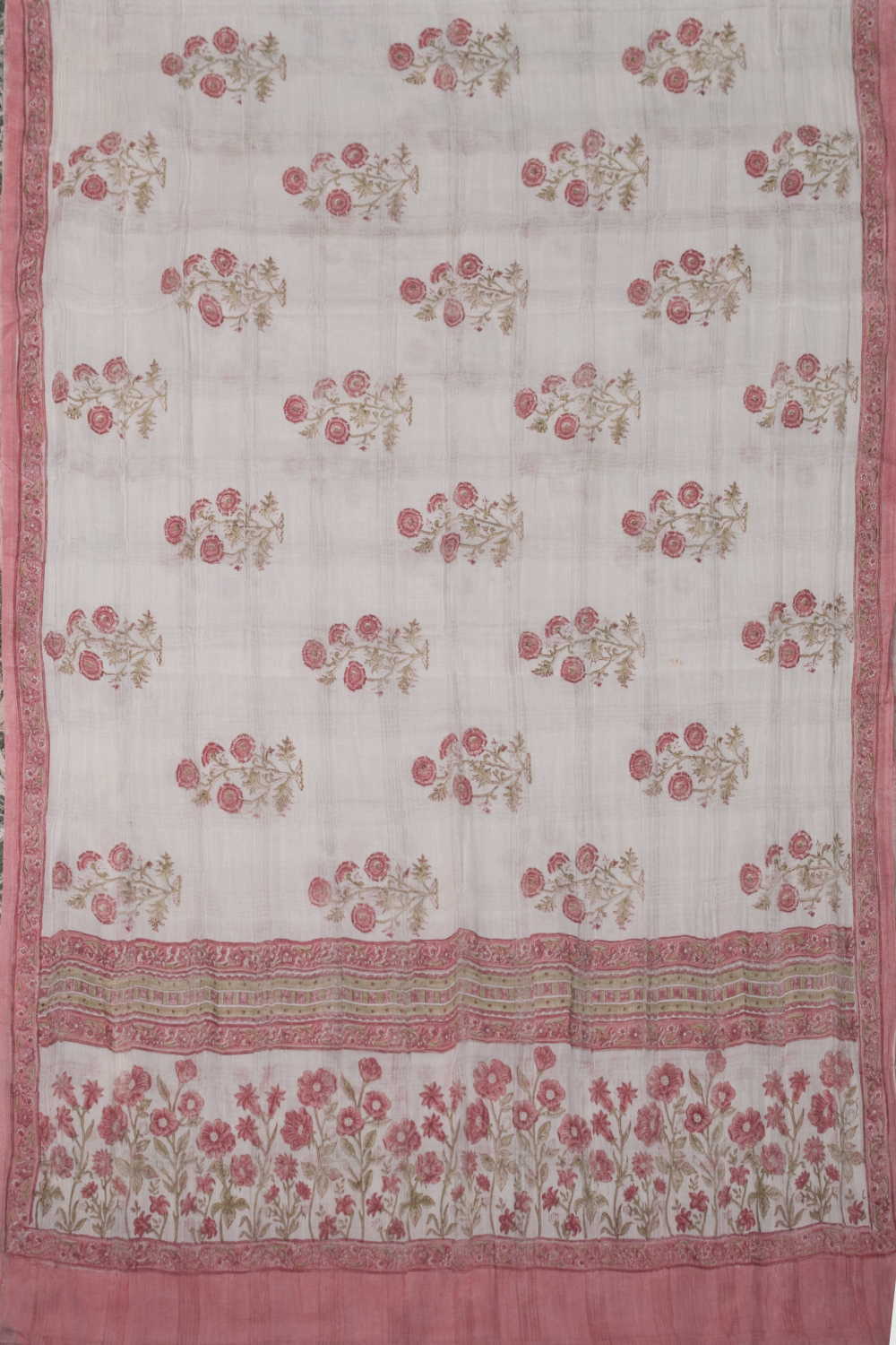 Pin Stripe Mangalagiri Cotton Top & Block Printed Dupatta - Image 3