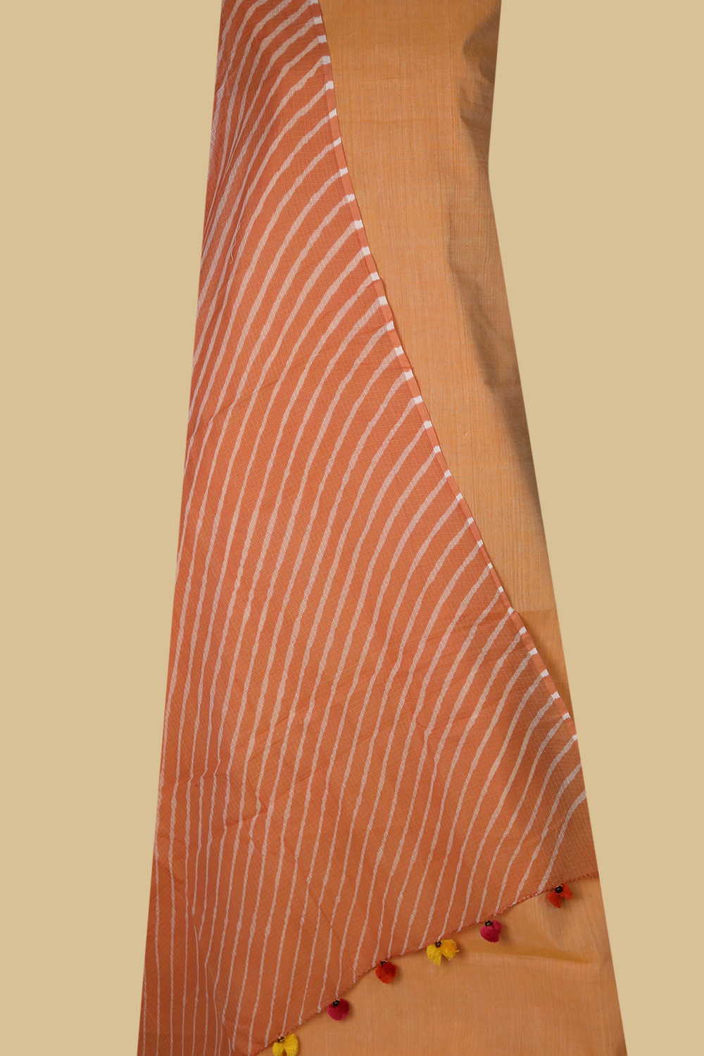 Shades of Orange Mangalagiri Top & Leheriya Kota Dupatta