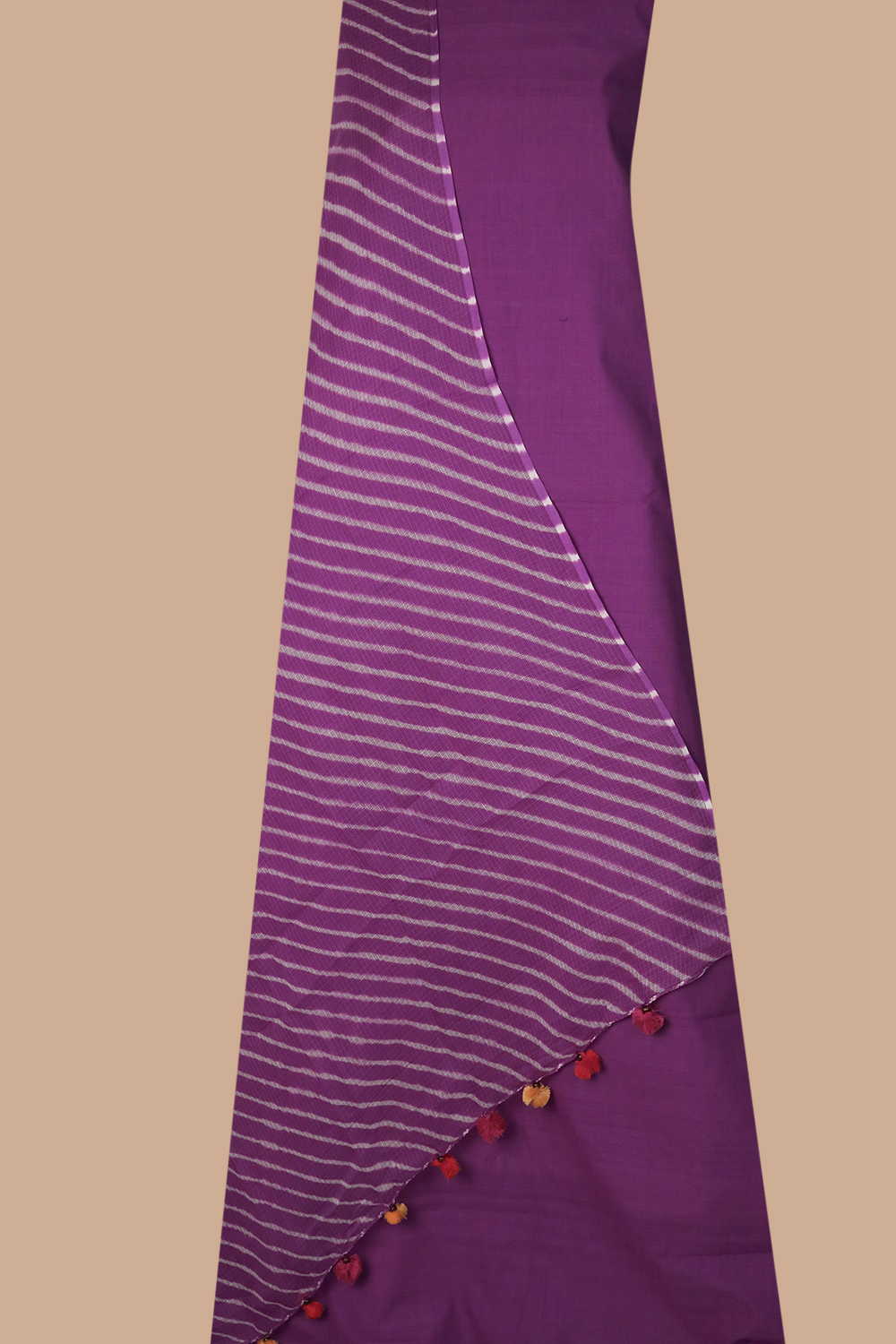 Dark Purple Mangalgiri Top & Leheriya Kota Dupatta - Image 2