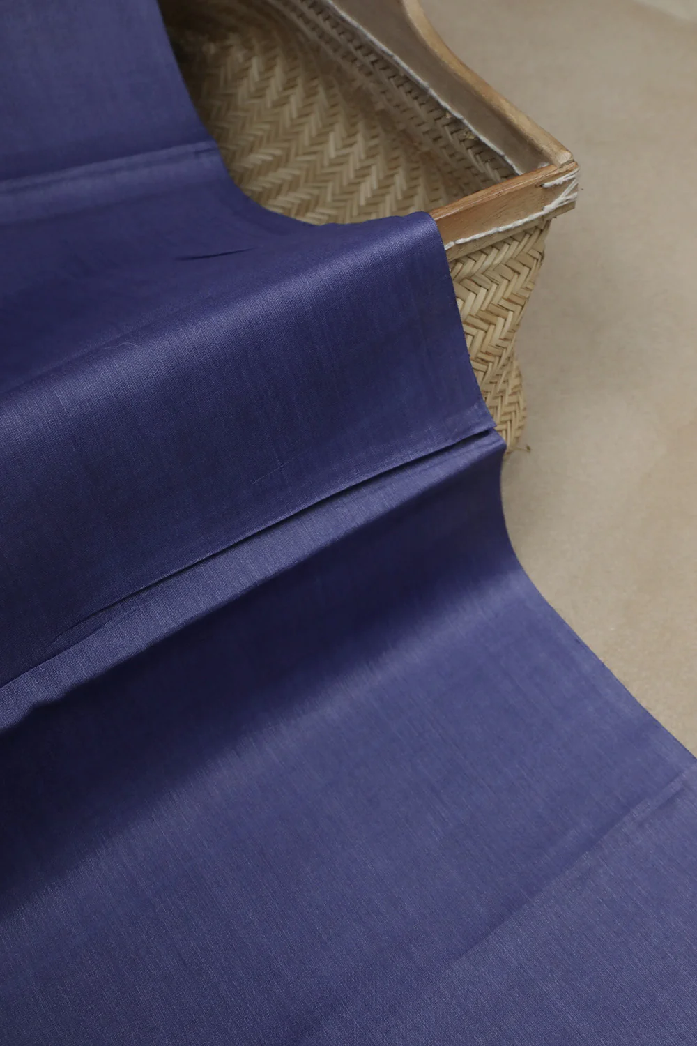 Dark Purple Handwoven Tussar Silk Fabric - Image 2