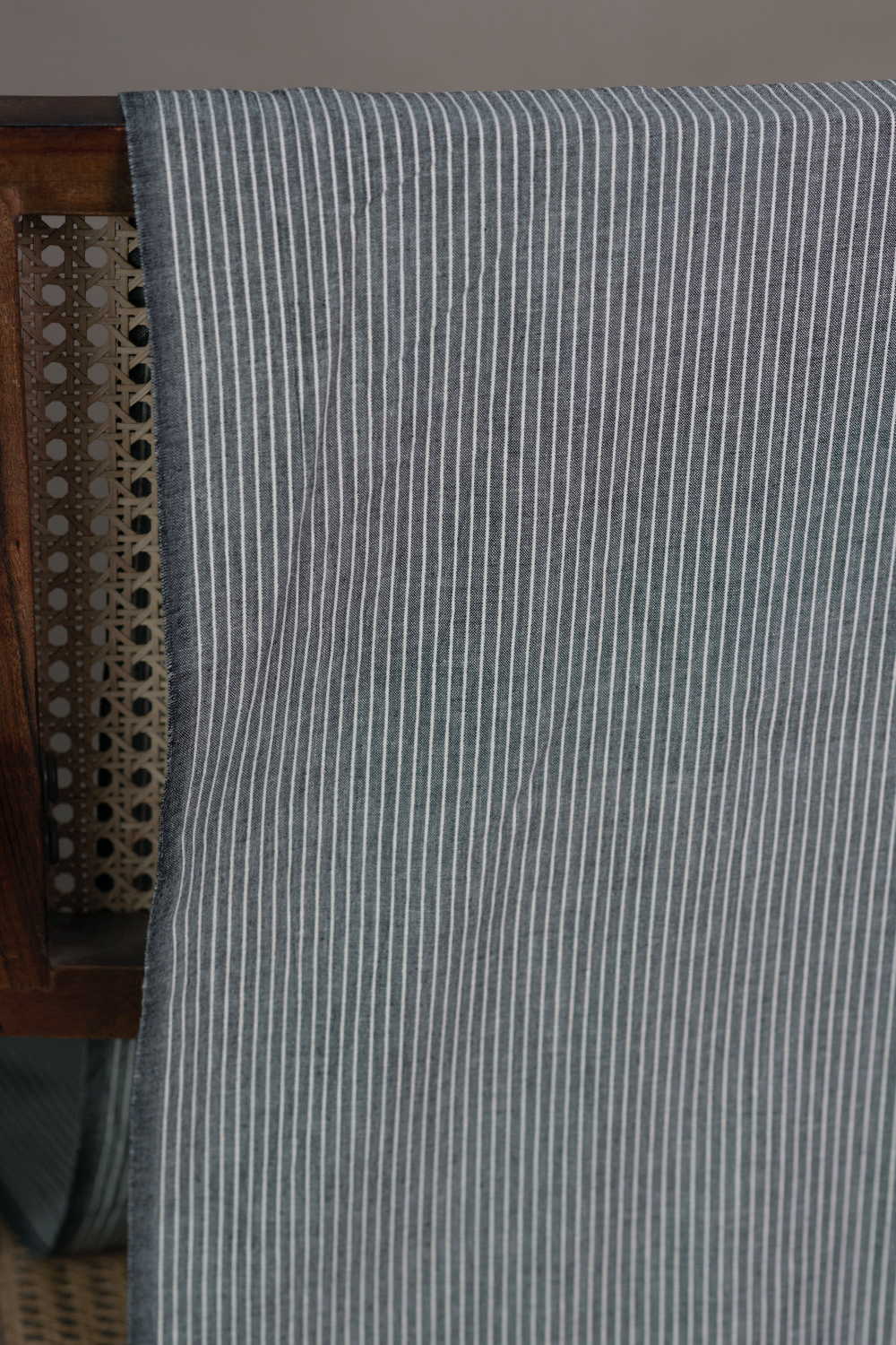 Coin Grey Yarn Dyed Ribbed Cotton Fabric - Image 2