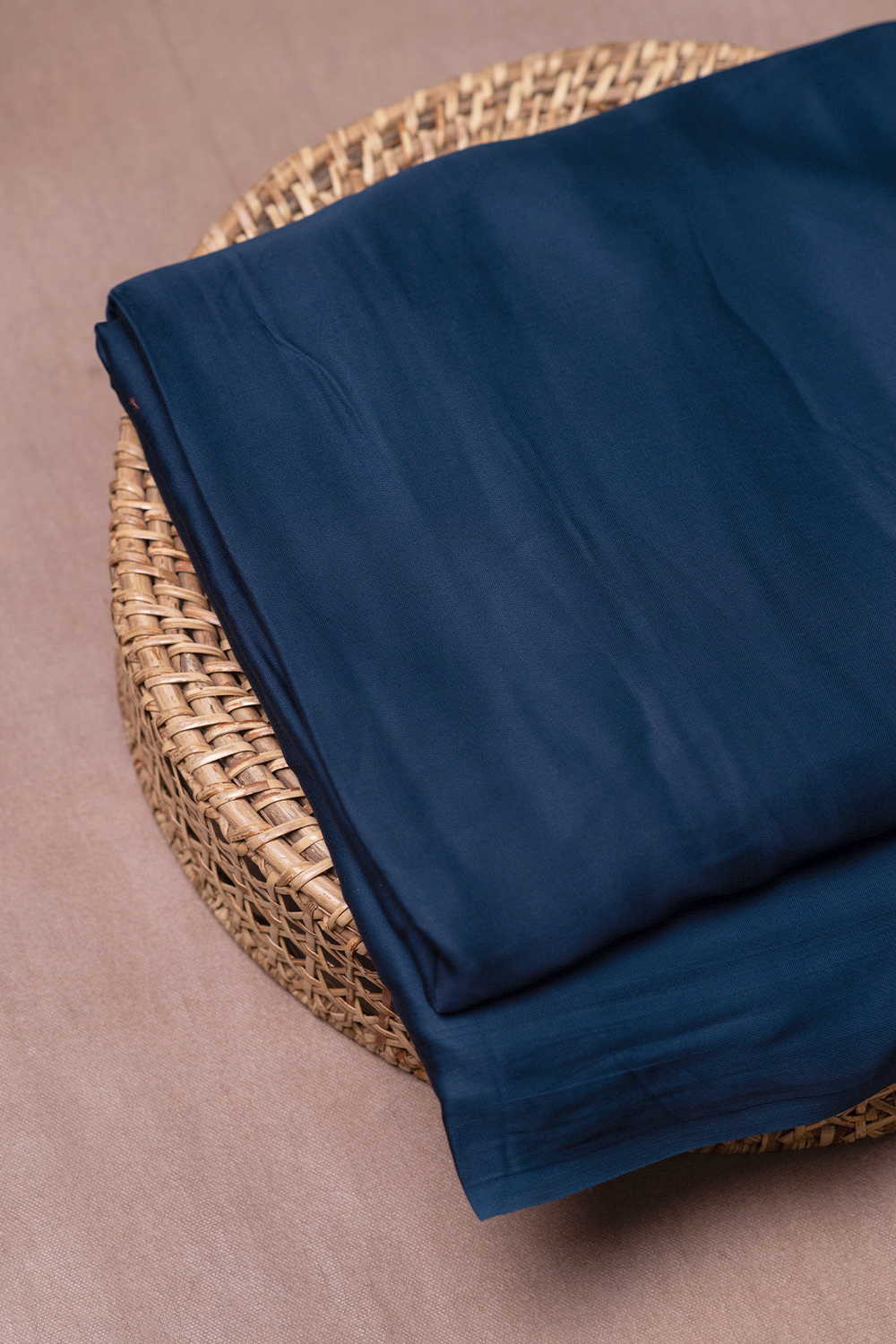 Deep Blue Plain Modal Silk Fabric - Image 2